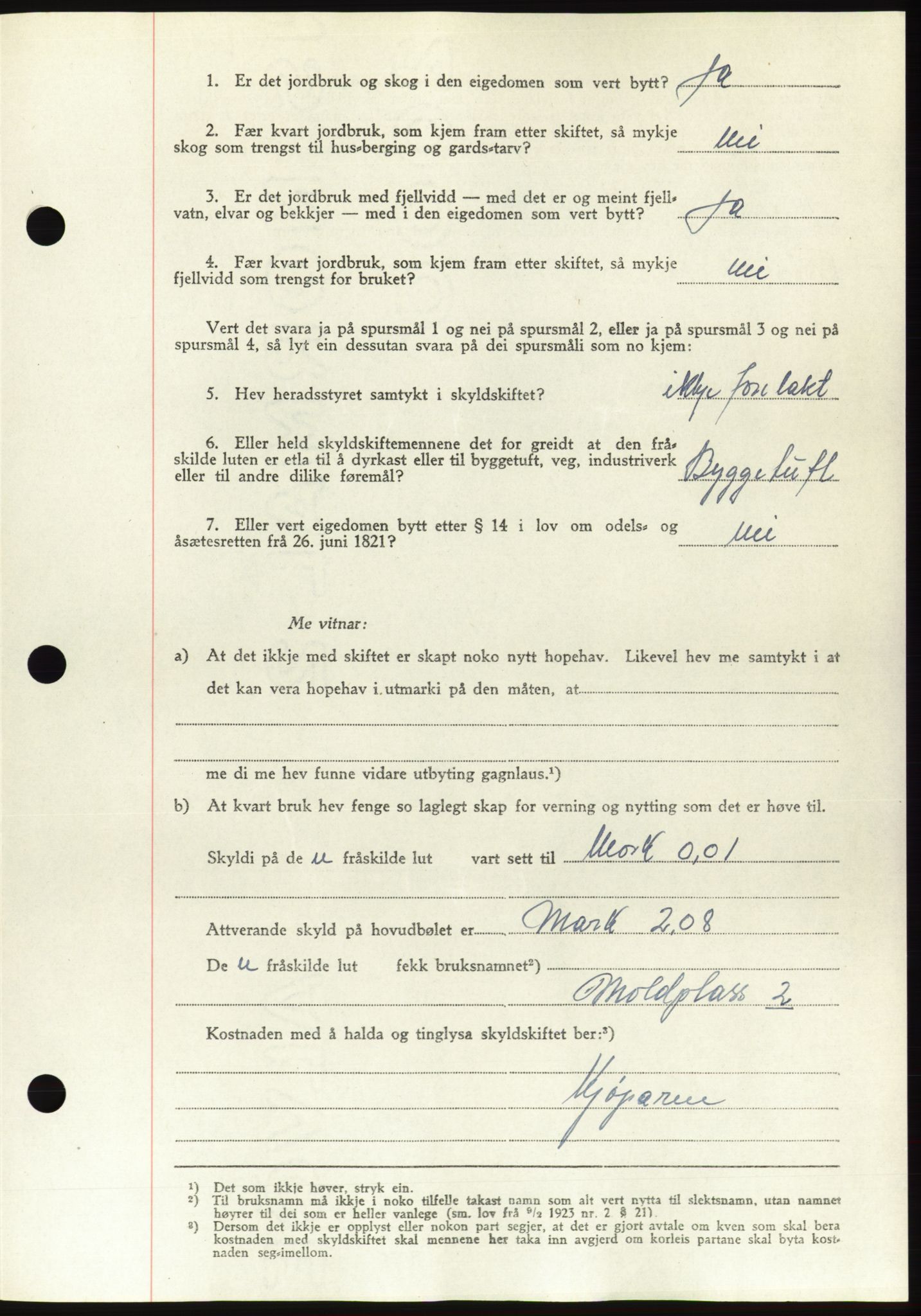 Søre Sunnmøre sorenskriveri, AV/SAT-A-4122/1/2/2C/L0083: Pantebok nr. 9A, 1948-1949, Dagboknr: 40/1949