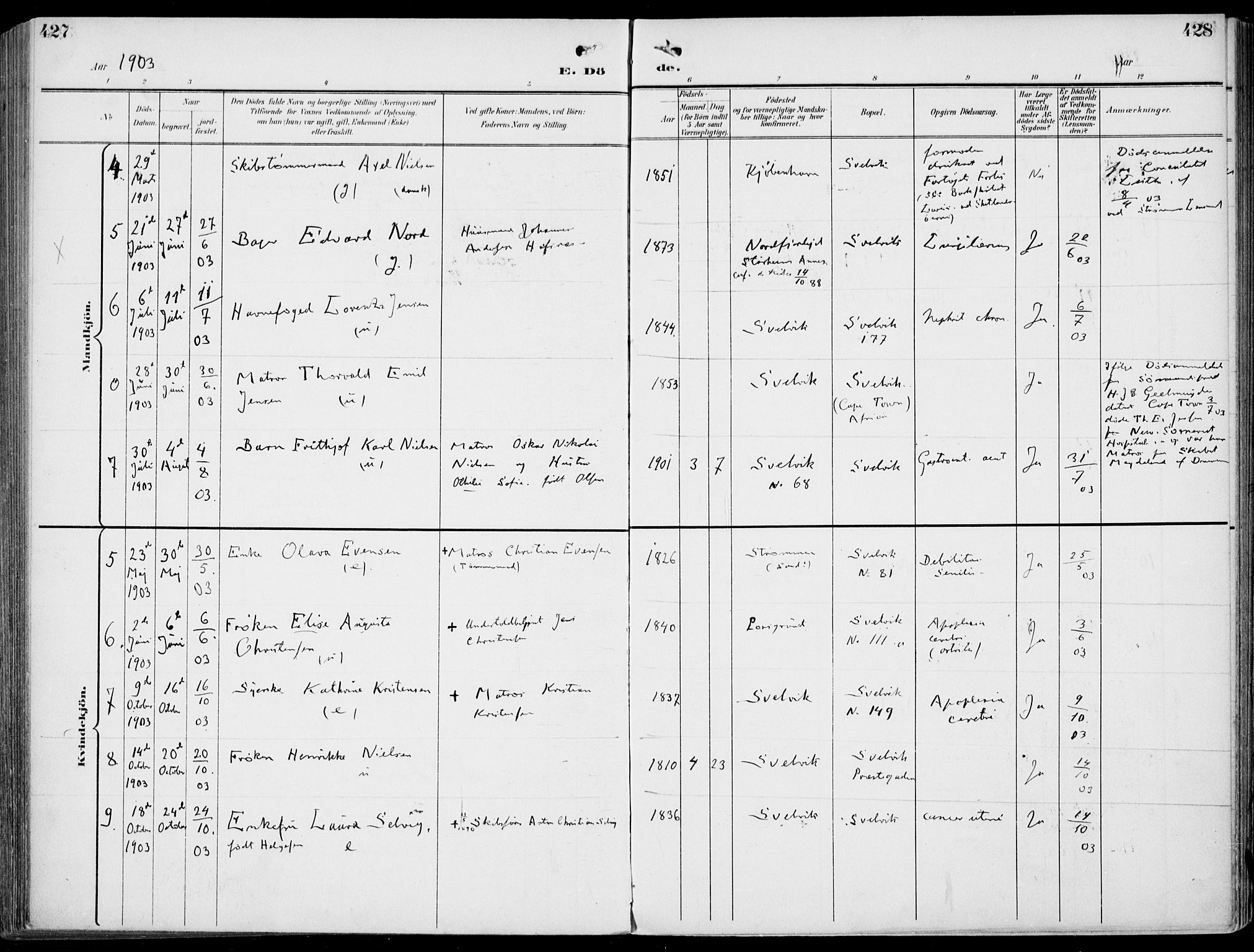 Strømm kirkebøker, AV/SAKO-A-322/F/Fb/L0002: Ministerialbok nr. II 2, 1900-1919, s. 427-428