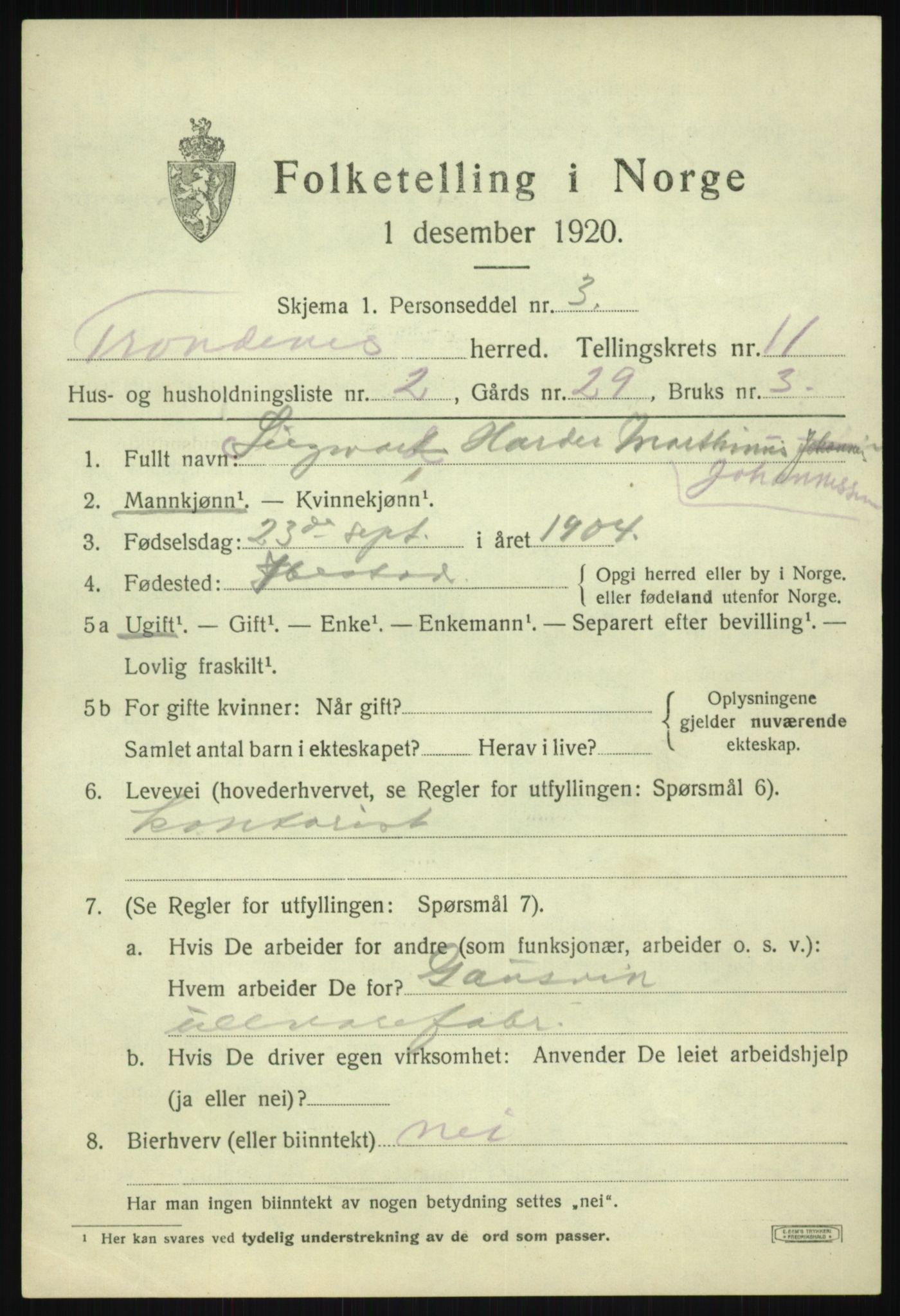 SATØ, Folketelling 1920 for 1914 Trondenes herred, 1920, s. 8289