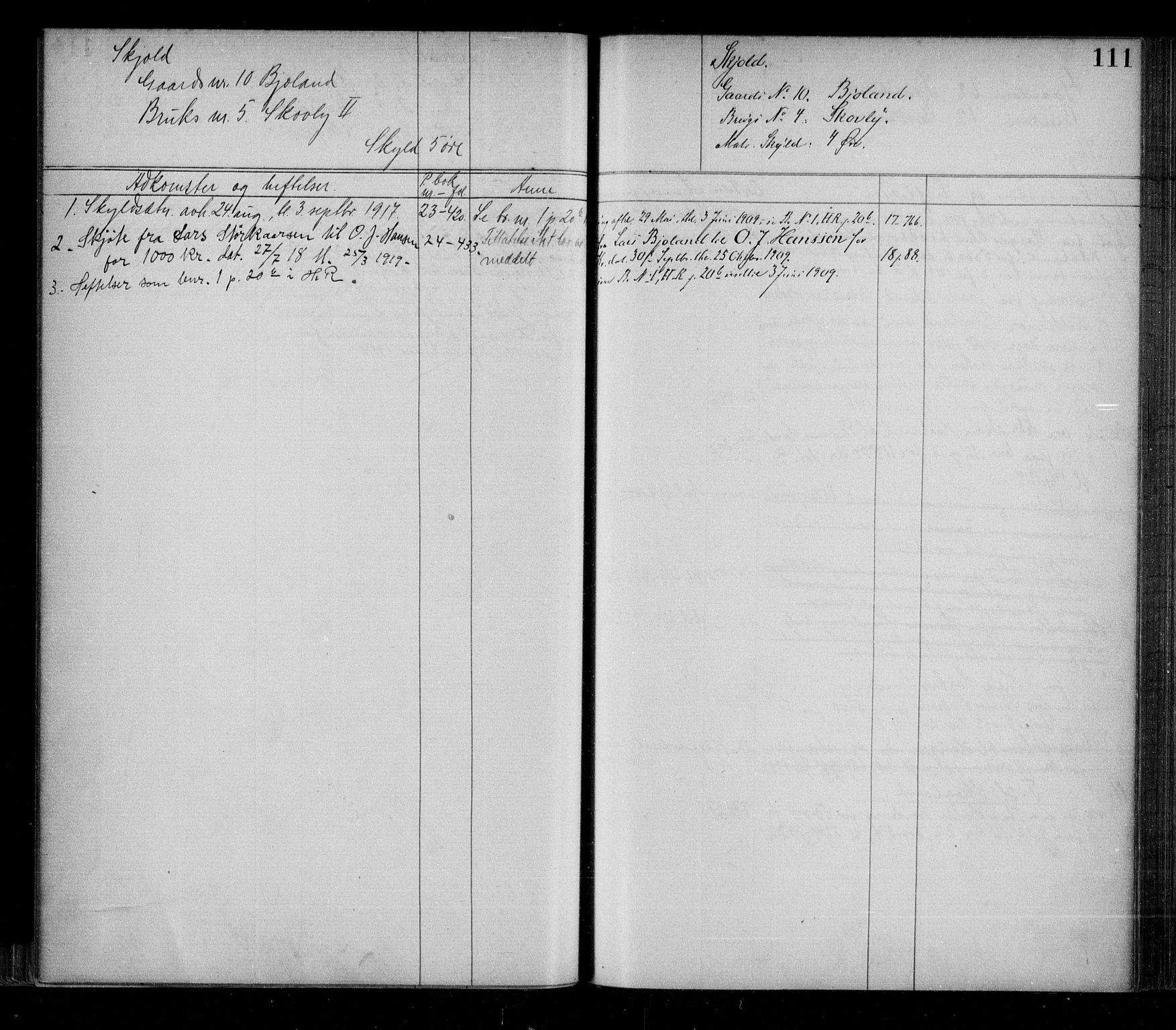 Karmsund sorenskriveri, AV/SAST-A-100311/01/II/IIA/L0043: Panteregister nr. II AG 43, 1891, s. 111