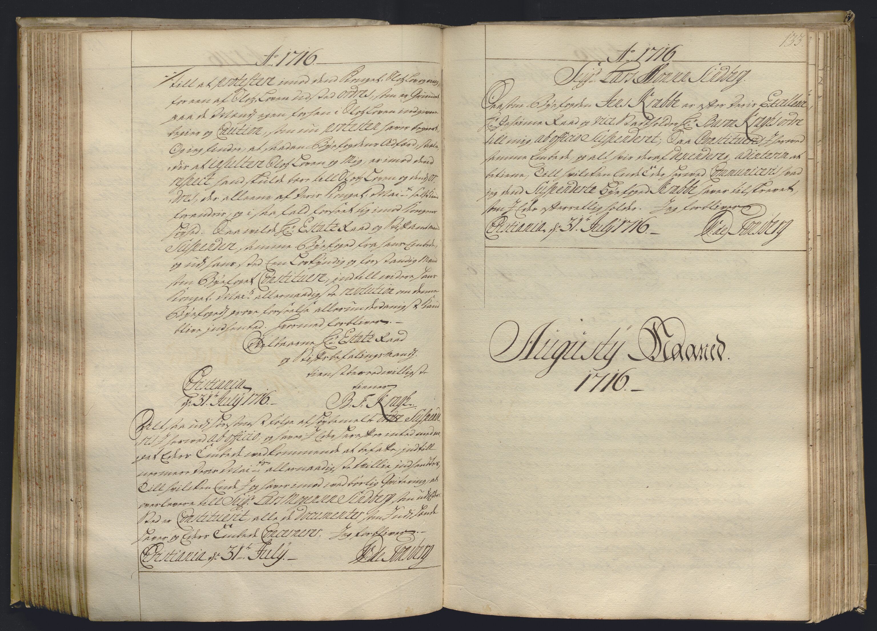 Kristiania stiftamt, AV/SAO-A-10386/B/Ba/L0004: Kopibok, 1715-1717, s. 132b-133a