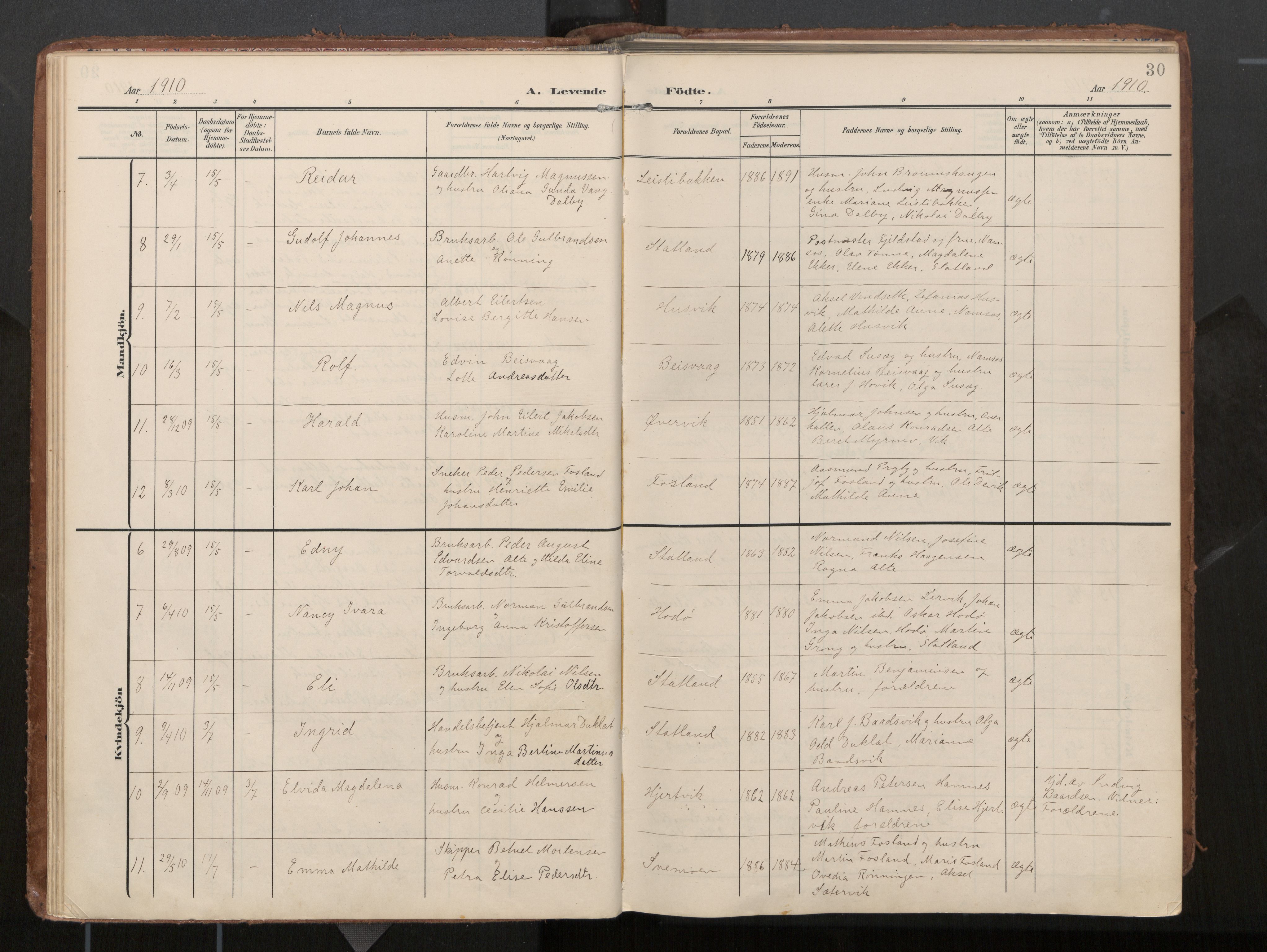 Ministerialprotokoller, klokkerbøker og fødselsregistre - Nord-Trøndelag, AV/SAT-A-1458/774/L0629: Ministerialbok, 1904-1926, s. 30