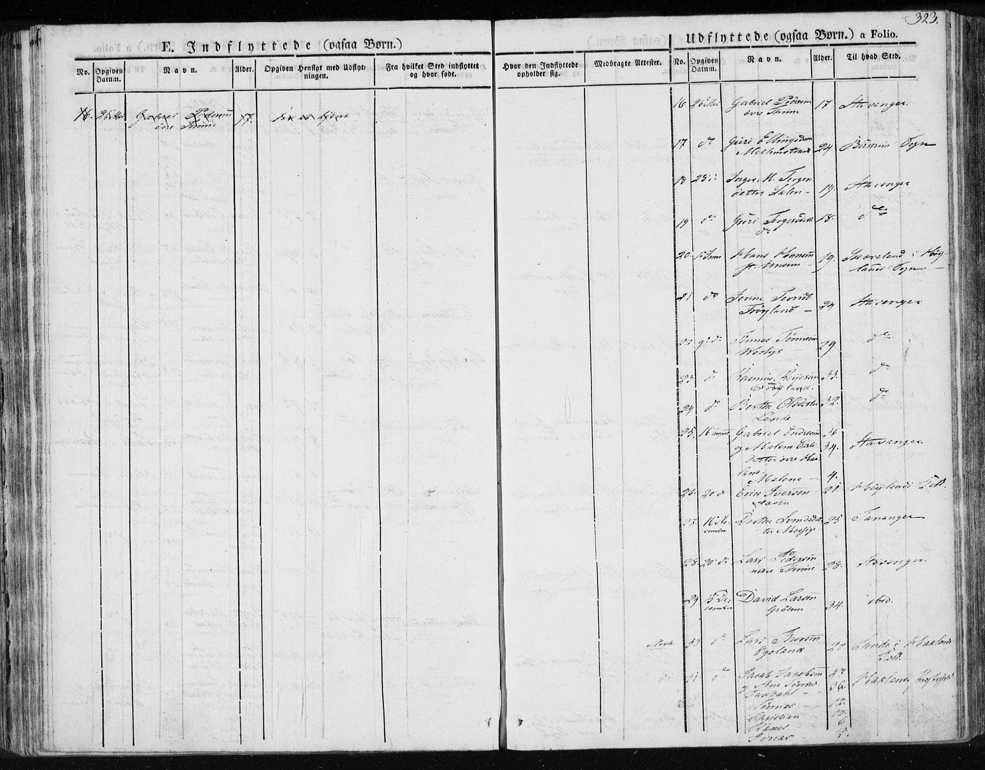 Lye sokneprestkontor, AV/SAST-A-101794/001/30BA/L0004: Ministerialbok nr. A 4, 1826-1841, s. 323