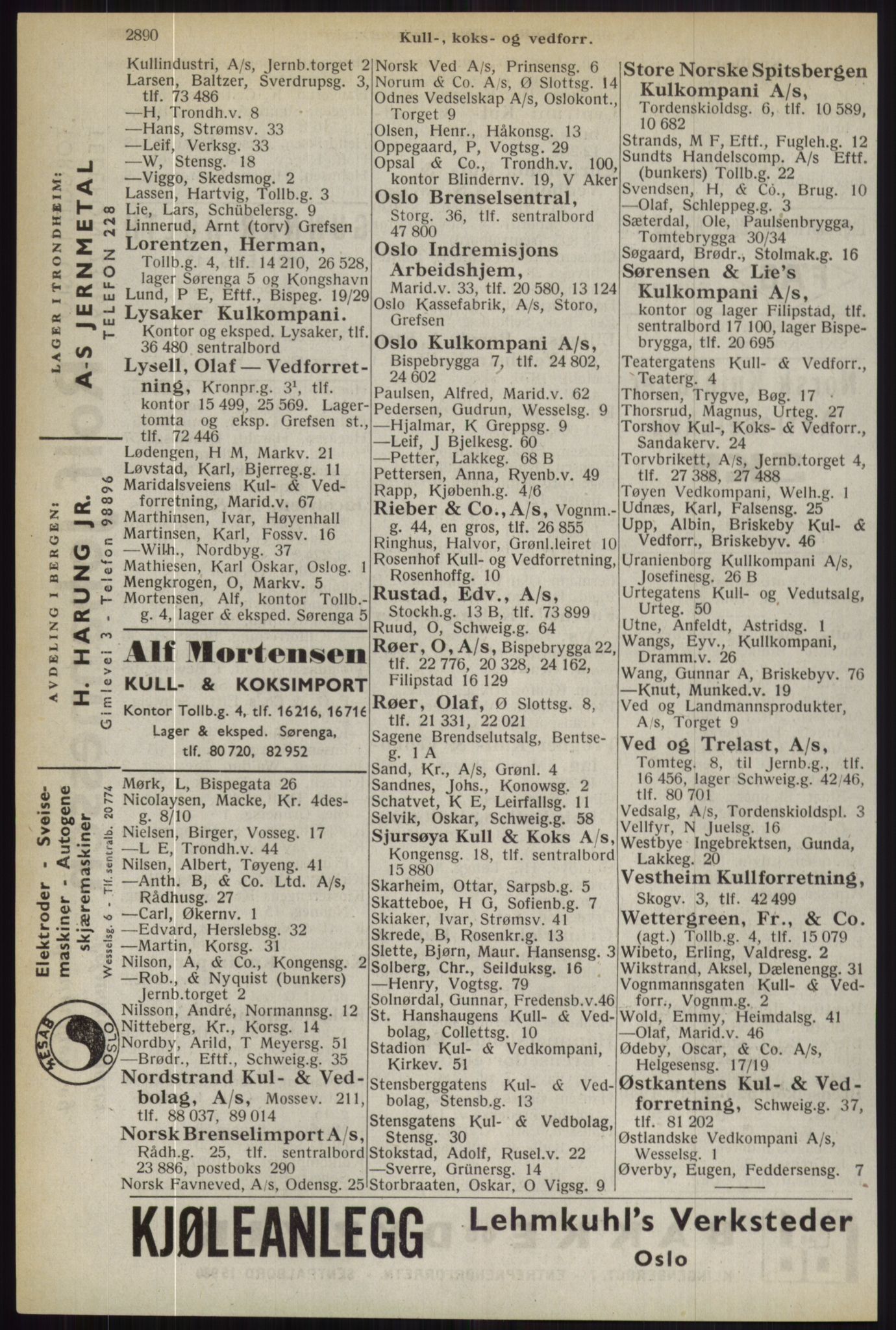 Kristiania/Oslo adressebok, PUBL/-, 1944, s. 2890