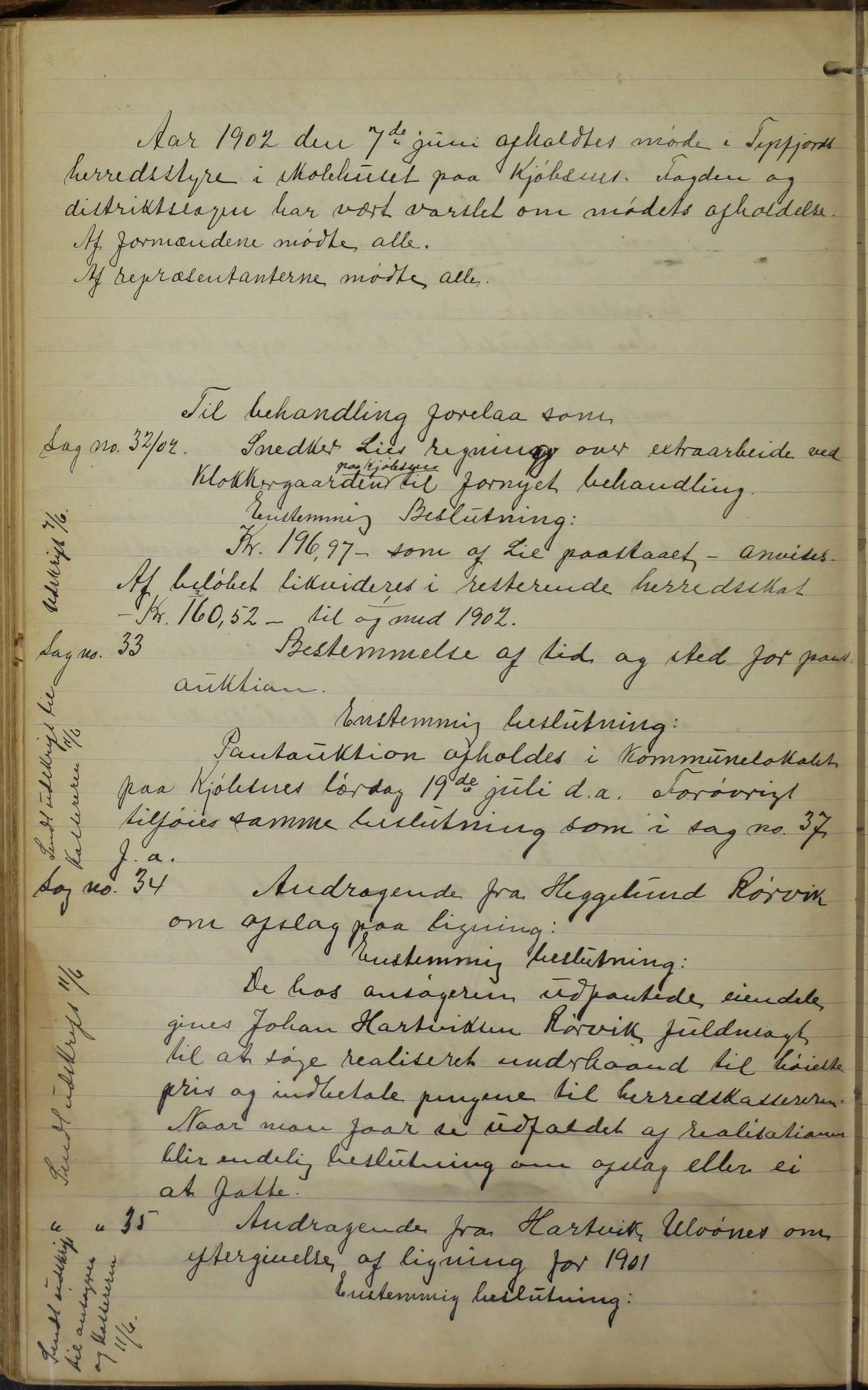 Tysfjord kommune. Formannskapet, AIN/K-18500.150/100/L0002: Forhandlingsprotokoll for Tysfjordens formandskap, 1895-1912