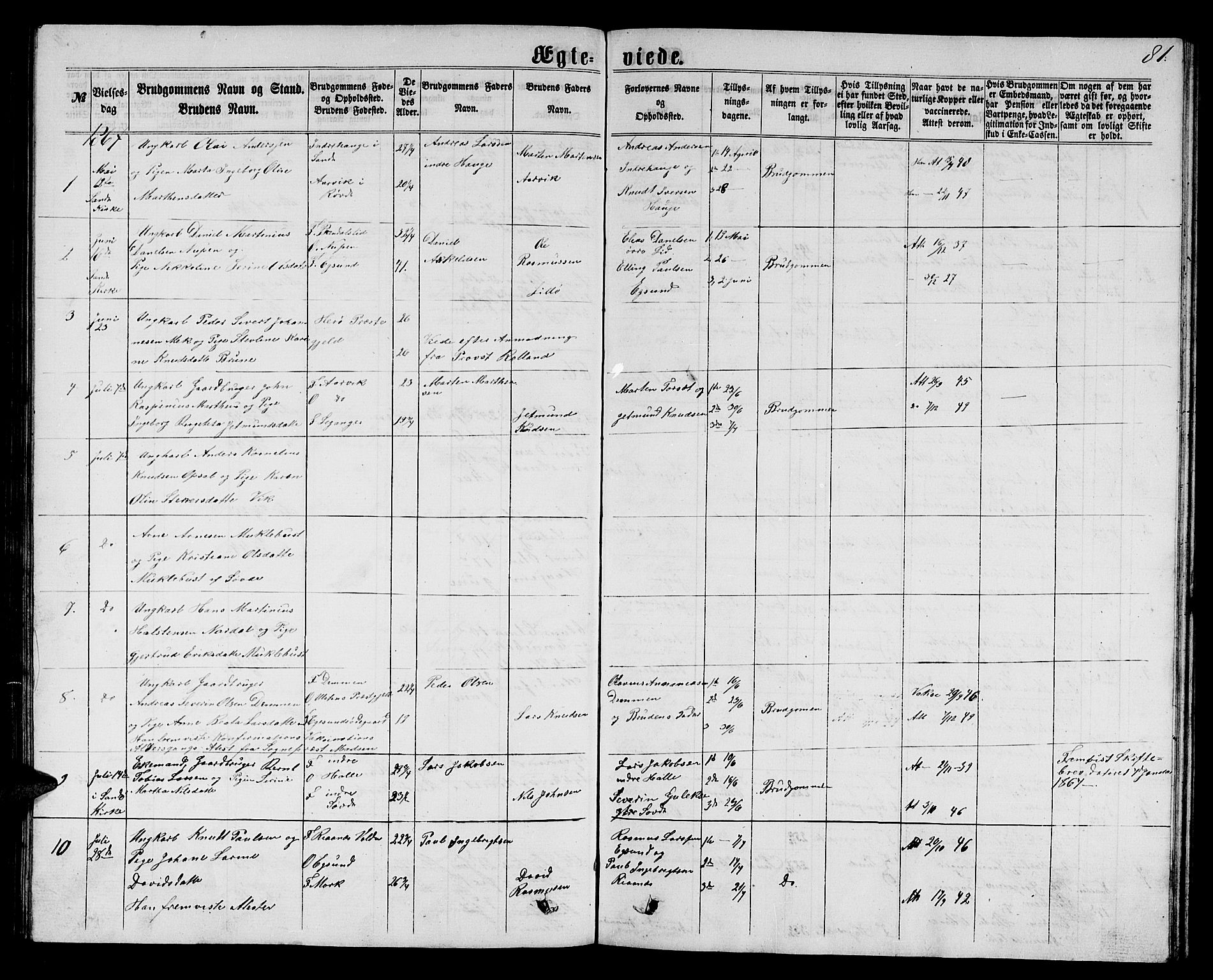 Ministerialprotokoller, klokkerbøker og fødselsregistre - Møre og Romsdal, SAT/A-1454/504/L0059: Klokkerbok nr. 504C01, 1863-1883, s. 81