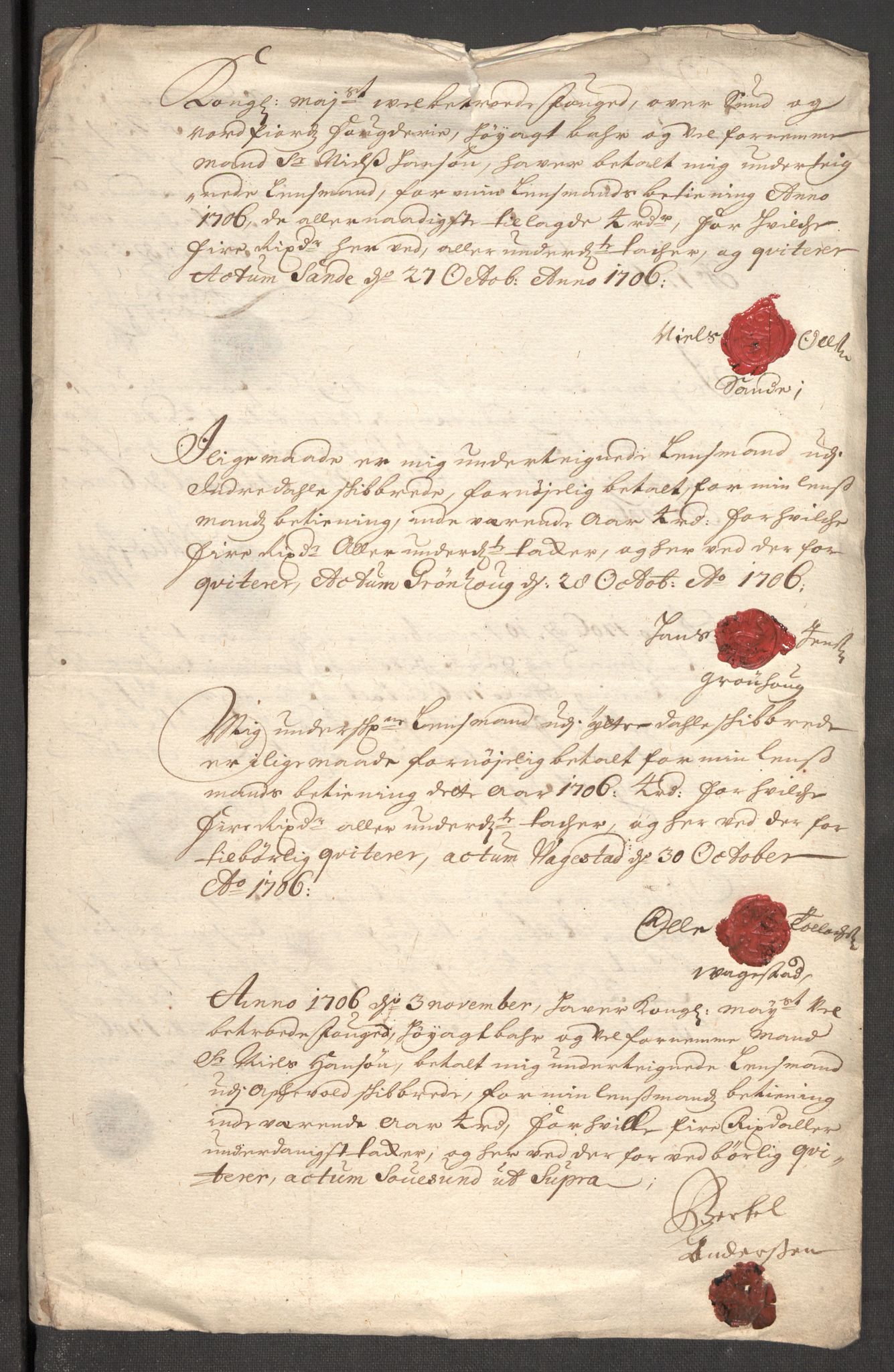 Rentekammeret inntil 1814, Reviderte regnskaper, Fogderegnskap, RA/EA-4092/R53/L3430: Fogderegnskap Sunn- og Nordfjord, 1706-1707, s. 164