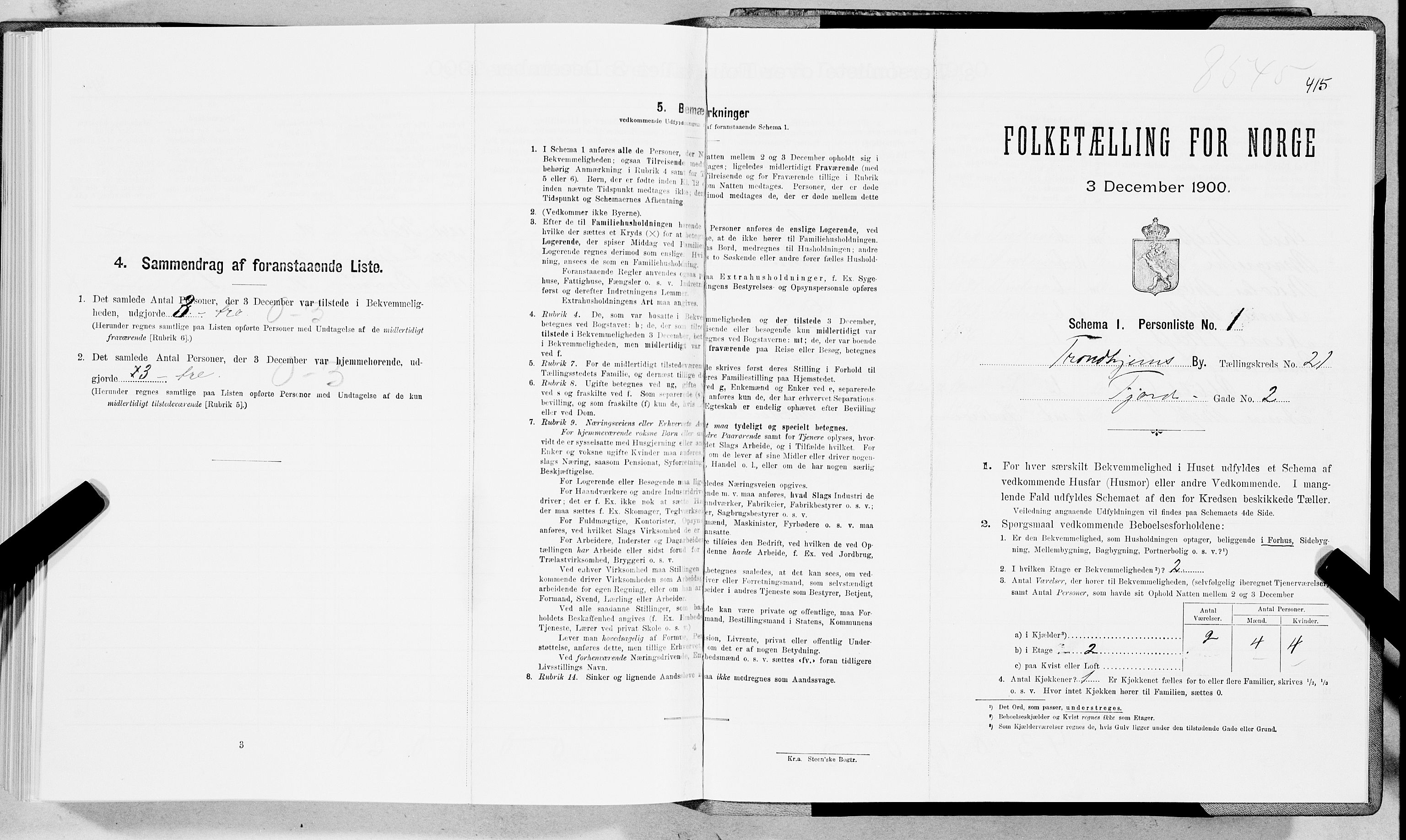 SAT, Folketelling 1900 for 1601 Trondheim kjøpstad, 1900, s. 3480