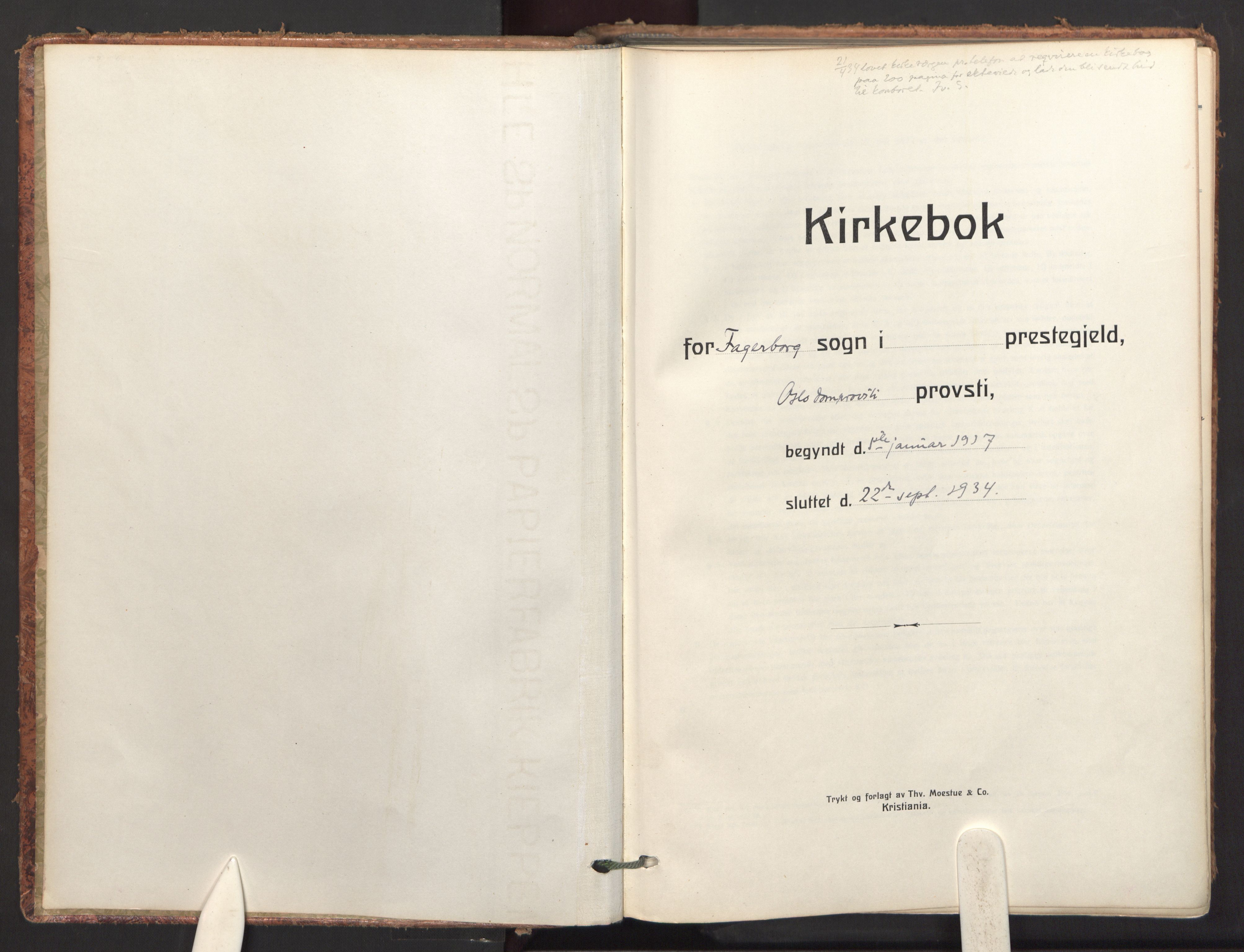 Fagerborg prestekontor Kirkebøker, SAO/A-10844/F/Fa/L0007: Ministerialbok nr. 7, 1917-1934