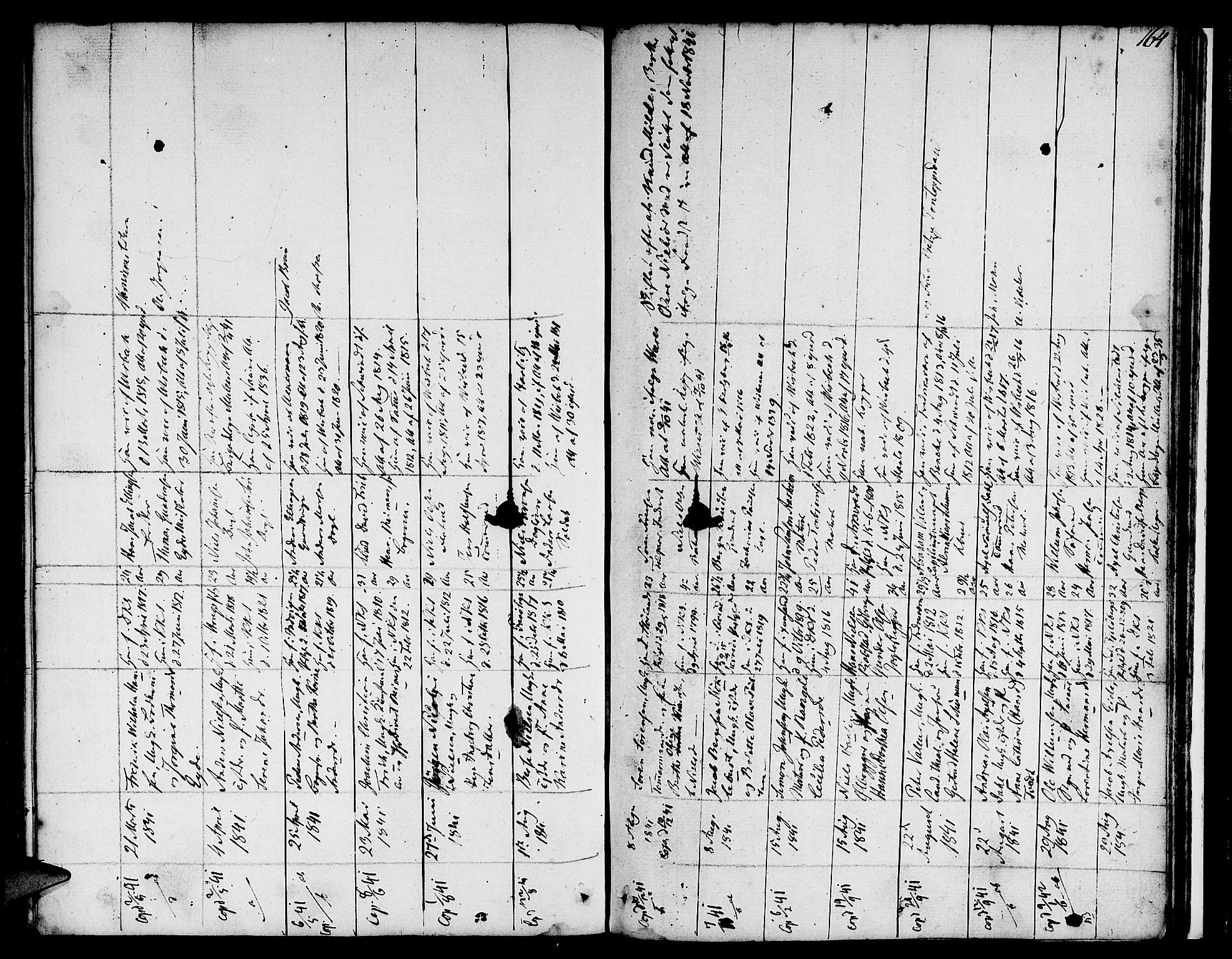 Nykirken Sokneprestembete, SAB/A-77101/H/Hab: Klokkerbok nr. A 2, 1782-1847, s. 164