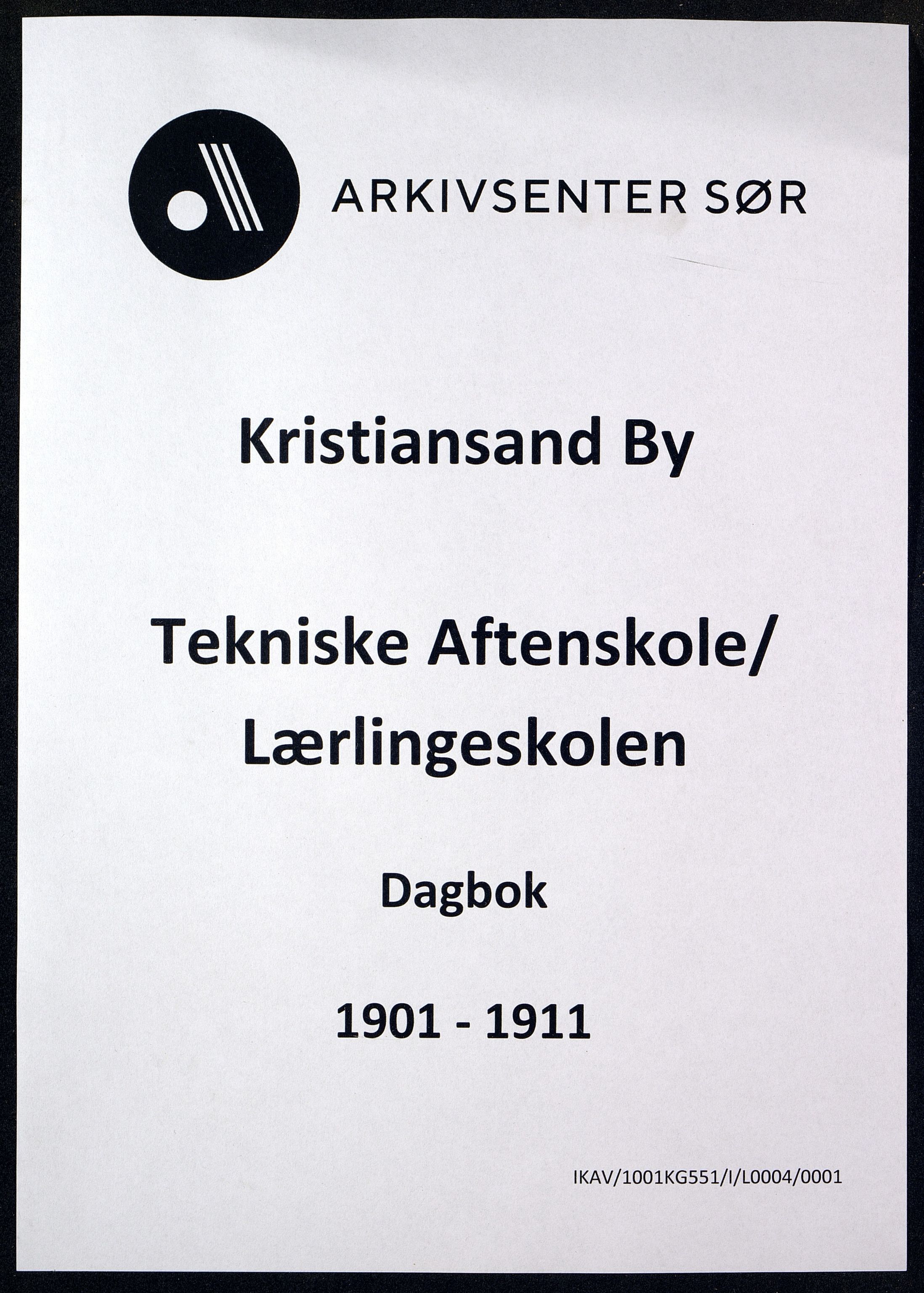 Kristiansand By - Kristiansand Tekniske Aftenskole/Lærlingeskolen, IKAV/1001KG551/I/L0004/0001: Dagbøker / Dagbok, 1901-1911
