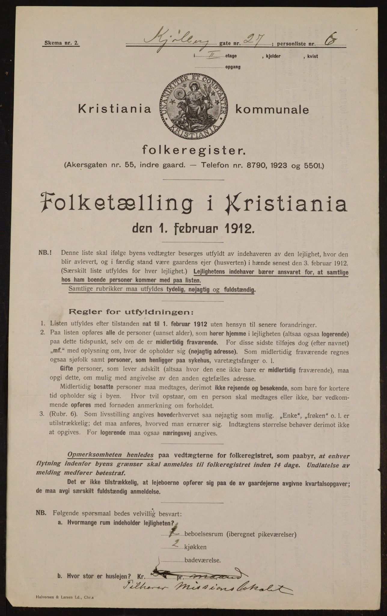 OBA, Kommunal folketelling 1.2.1912 for Kristiania, 1912, s. 52086