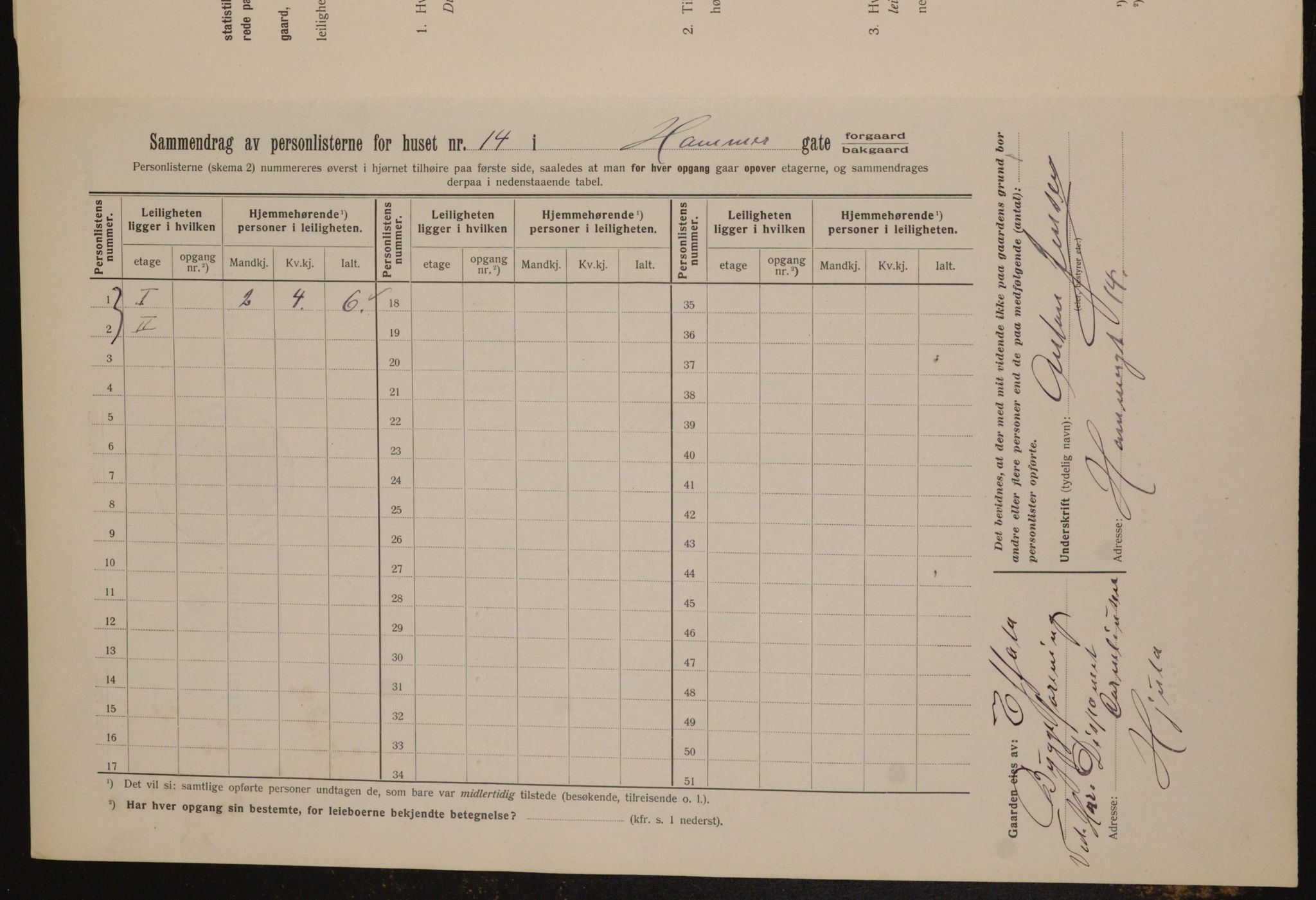 OBA, Kommunal folketelling 1.2.1912 for Kristiania, 1912, s. 34344