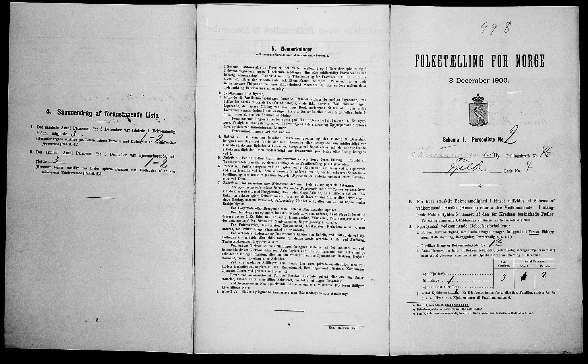 SAK, Folketelling 1900 for 1001 Kristiansand kjøpstad, 1900, s. 7432