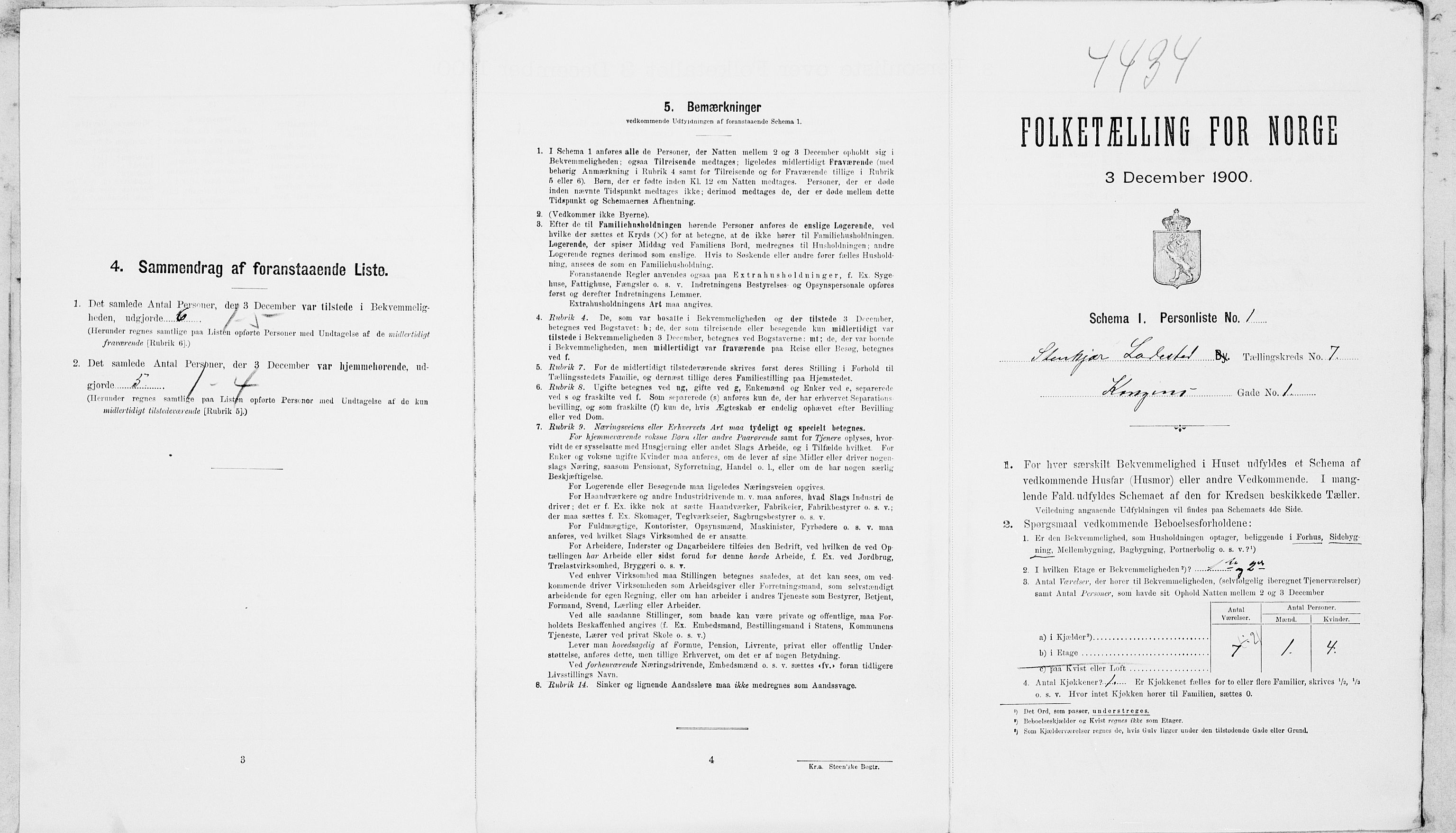 SAT, Folketelling 1900 for 1702 Steinkjer ladested, 1900, s. 835