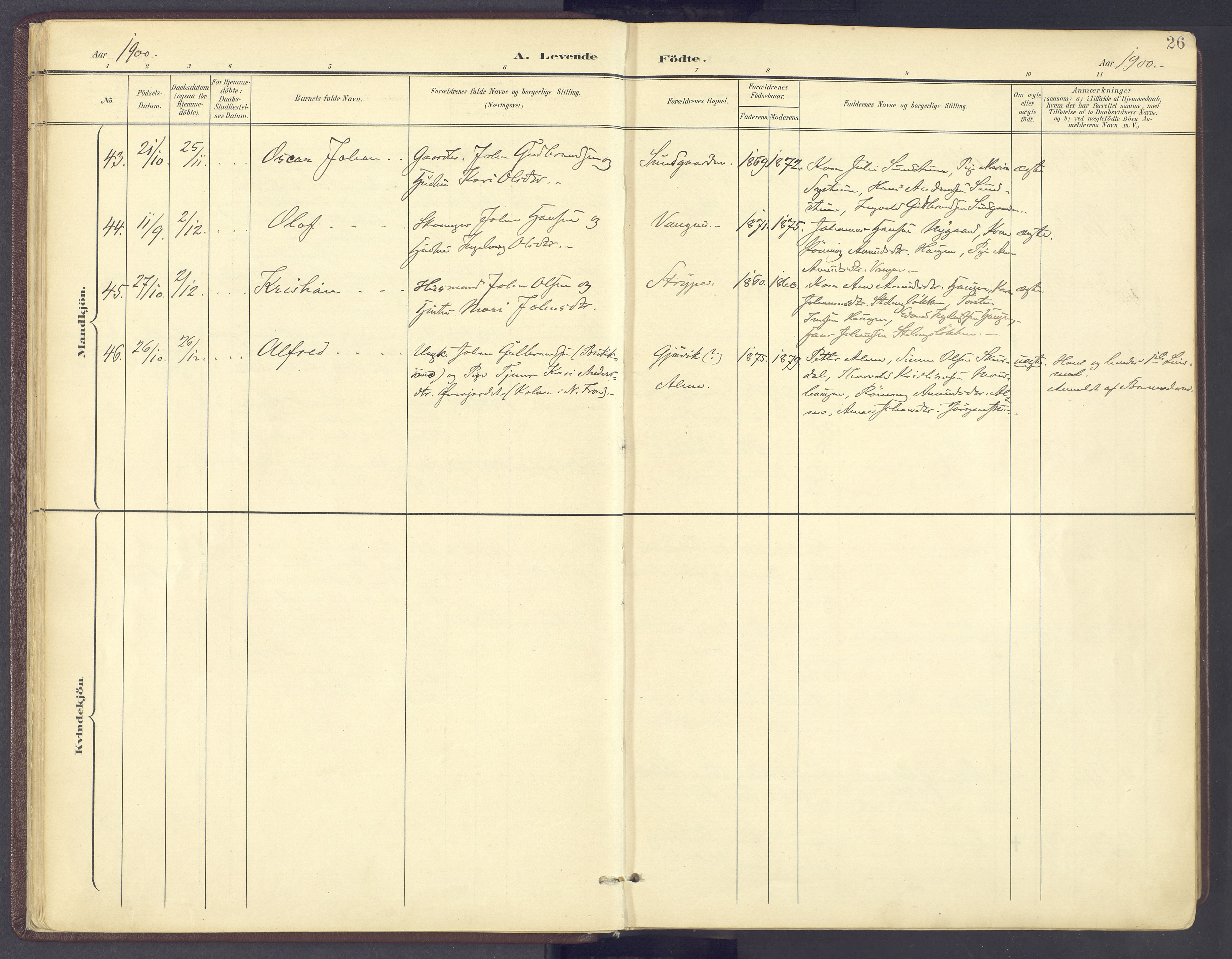 Sør-Fron prestekontor, SAH/PREST-010/H/Ha/Haa/L0004: Ministerialbok nr. 4, 1898-1919, s. 26