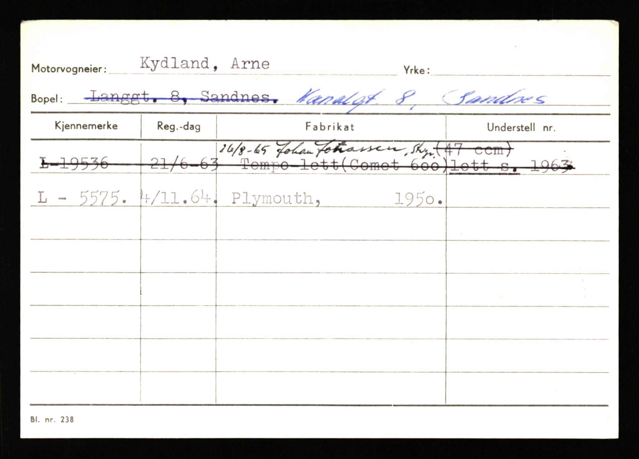 Stavanger trafikkstasjon, AV/SAST-A-101942/0/H/L0021: Kristiania - Landsnes, 1930-1971, s. 1962