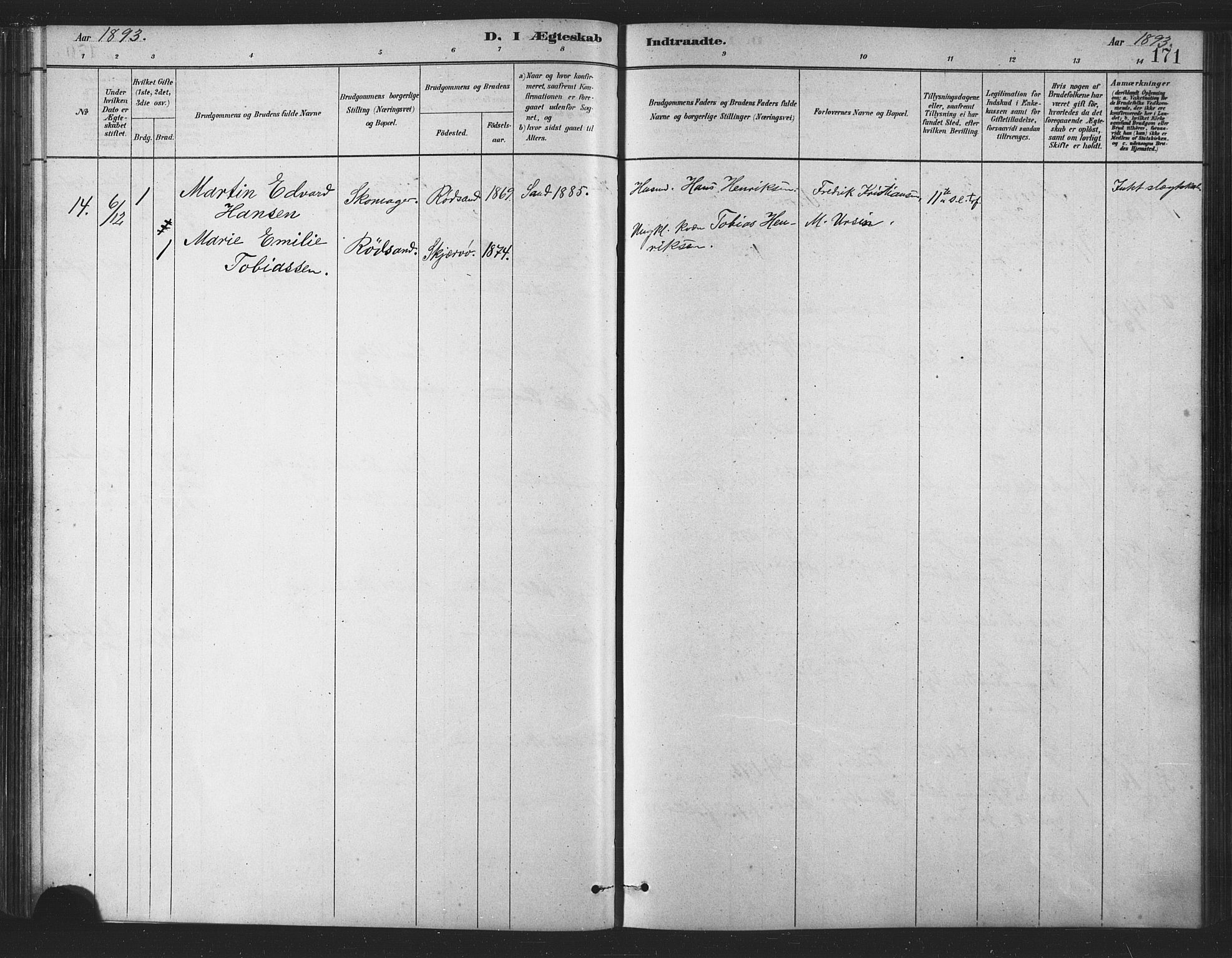 Berg sokneprestkontor, SATØ/S-1318/G/Ga/Gaa/L0004kirke: Ministerialbok nr. 4, 1880-1894, s. 171