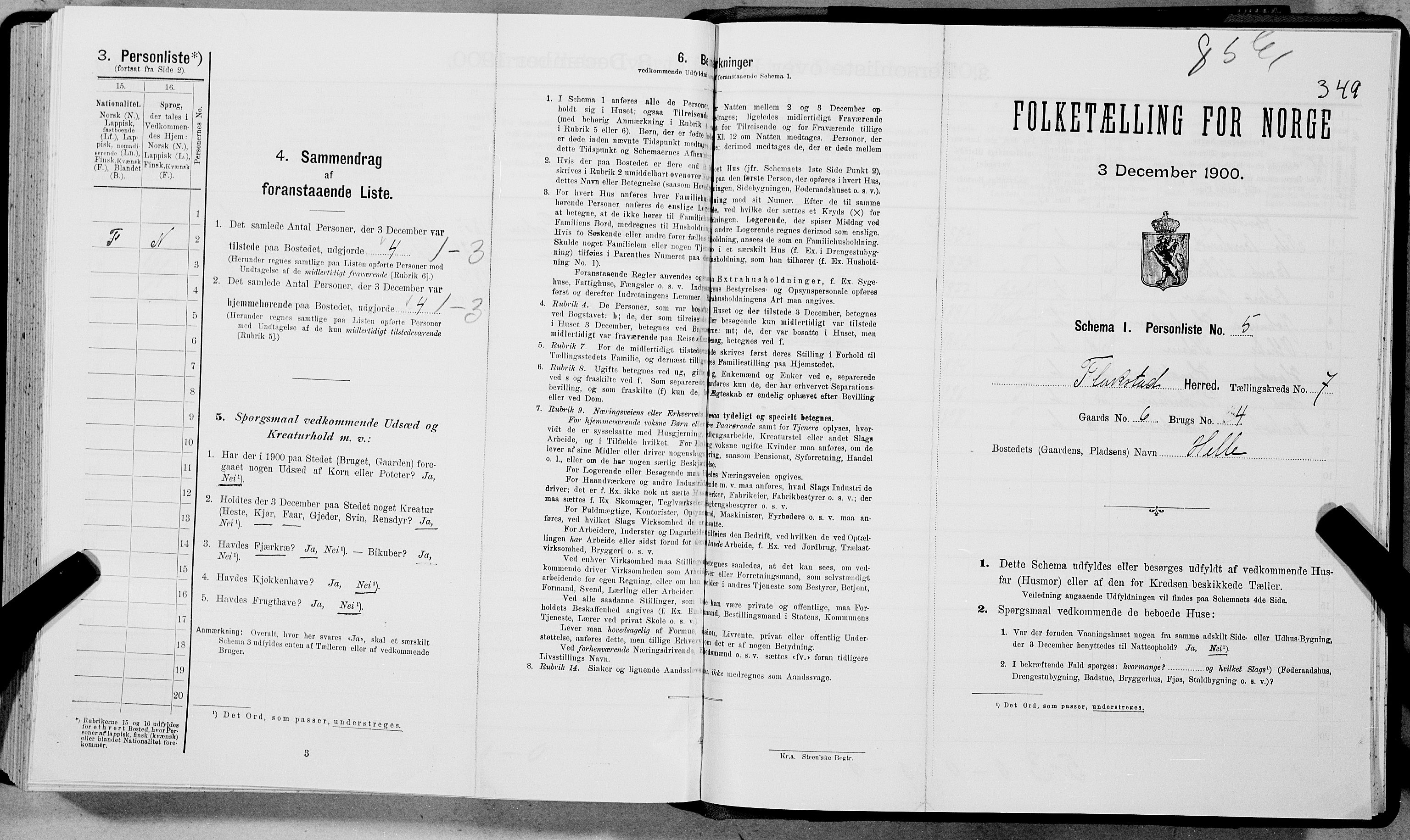 SAT, Folketelling 1900 for 1859 Flakstad herred, 1900, s. 839