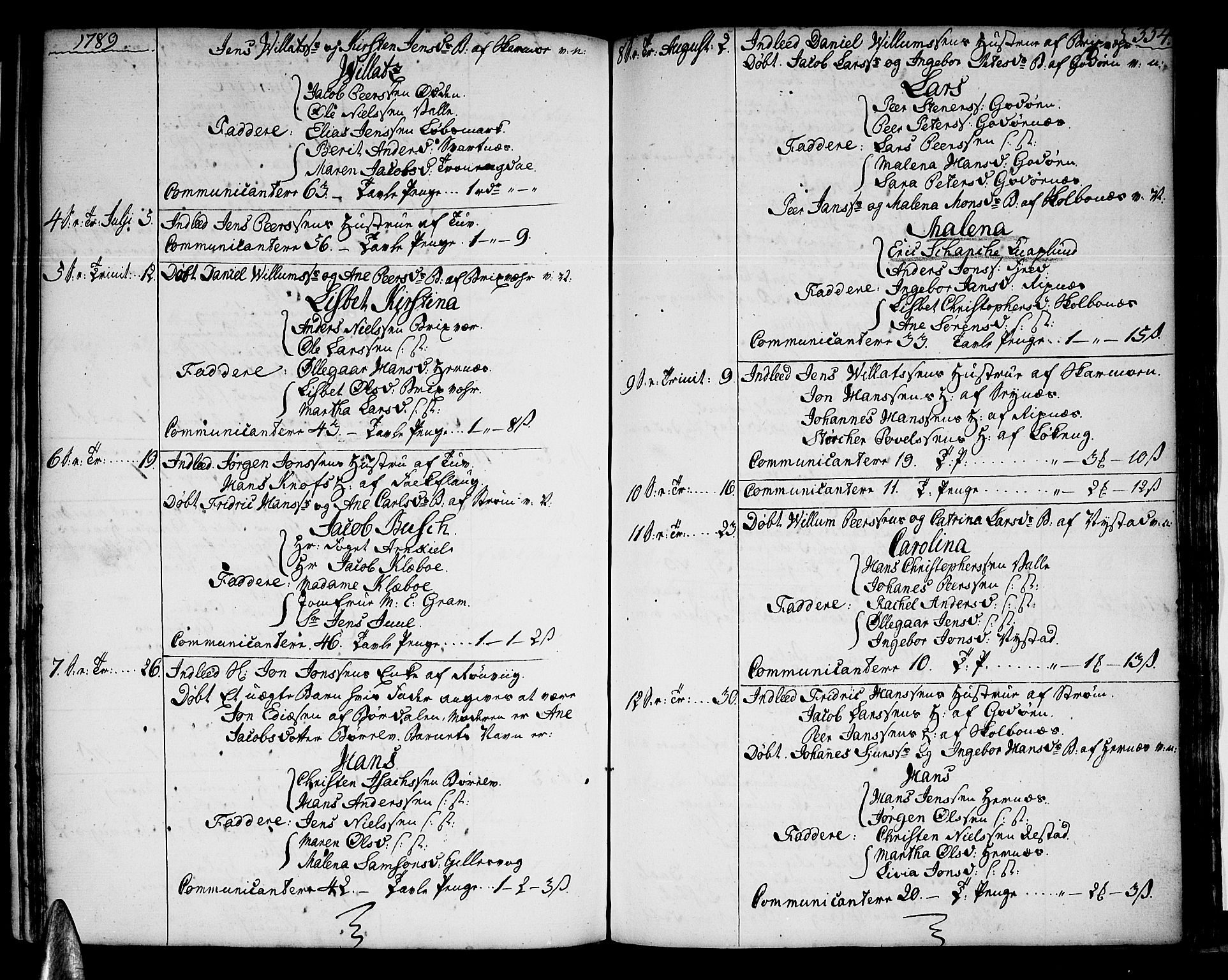 Ministerialprotokoller, klokkerbøker og fødselsregistre - Nordland, AV/SAT-A-1459/801/L0003: Ministerialbok nr. 801A03, 1762-1795, s. 354