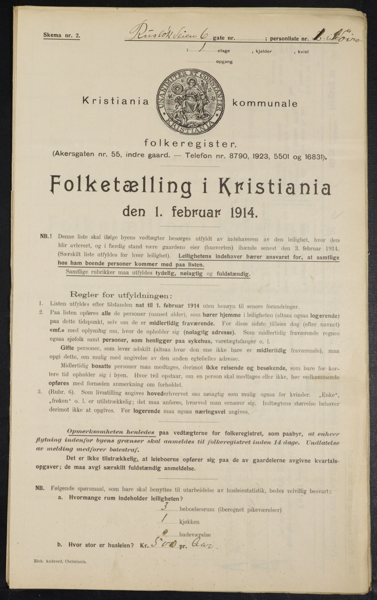 OBA, Kommunal folketelling 1.2.1914 for Kristiania, 1914, s. 84522