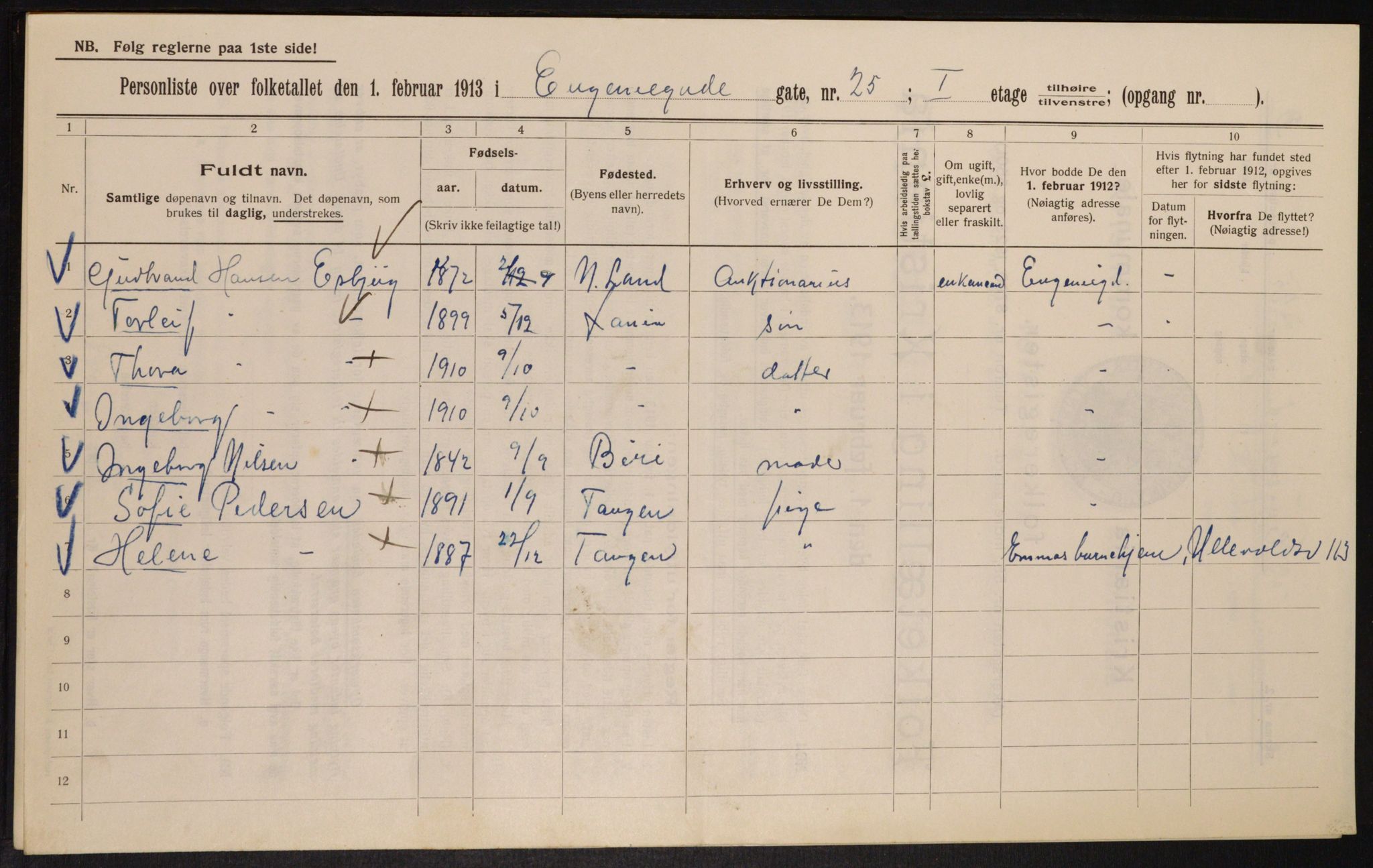 OBA, Kommunal folketelling 1.2.1913 for Kristiania, 1913, s. 22990