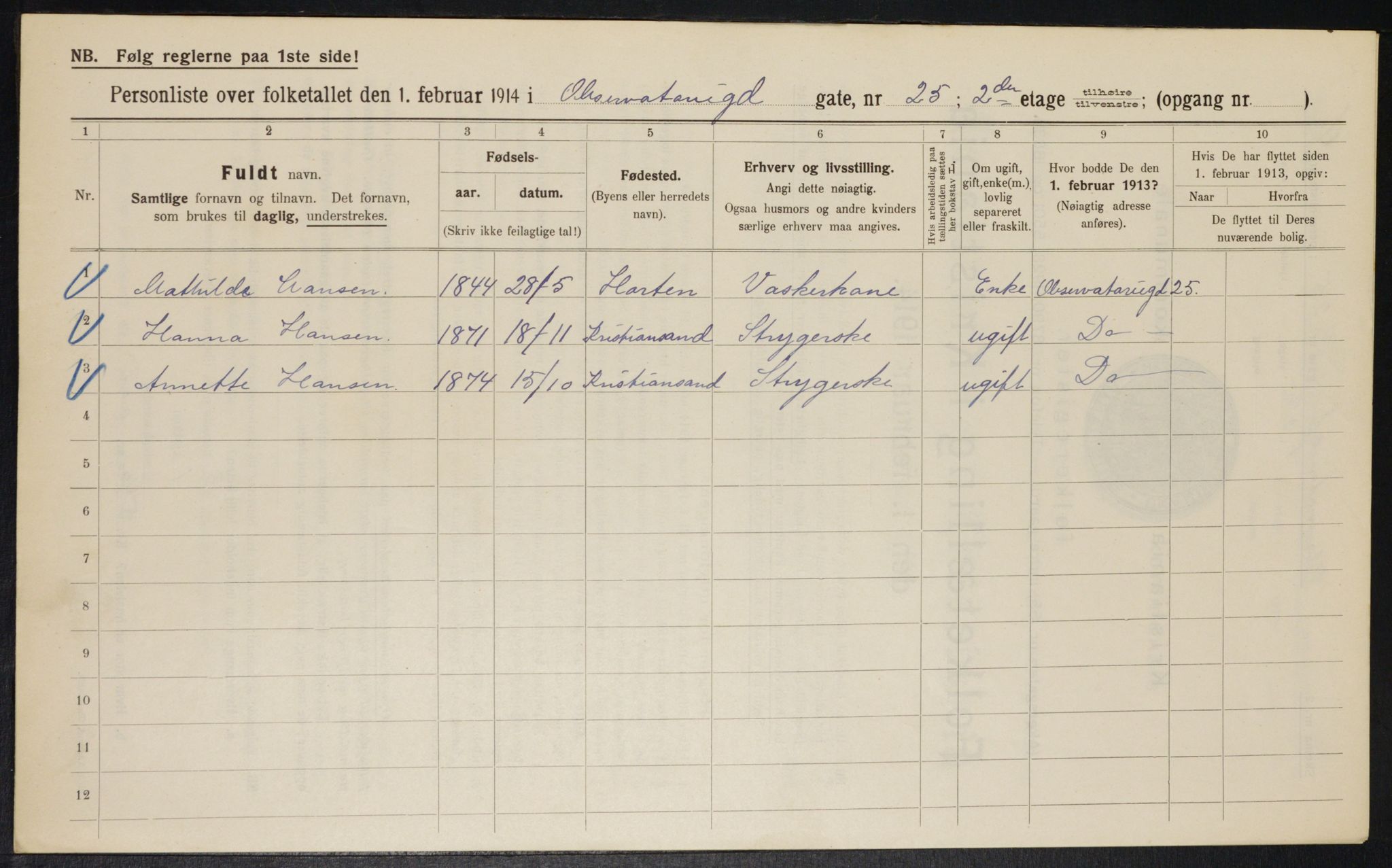OBA, Kommunal folketelling 1.2.1914 for Kristiania, 1914, s. 74387