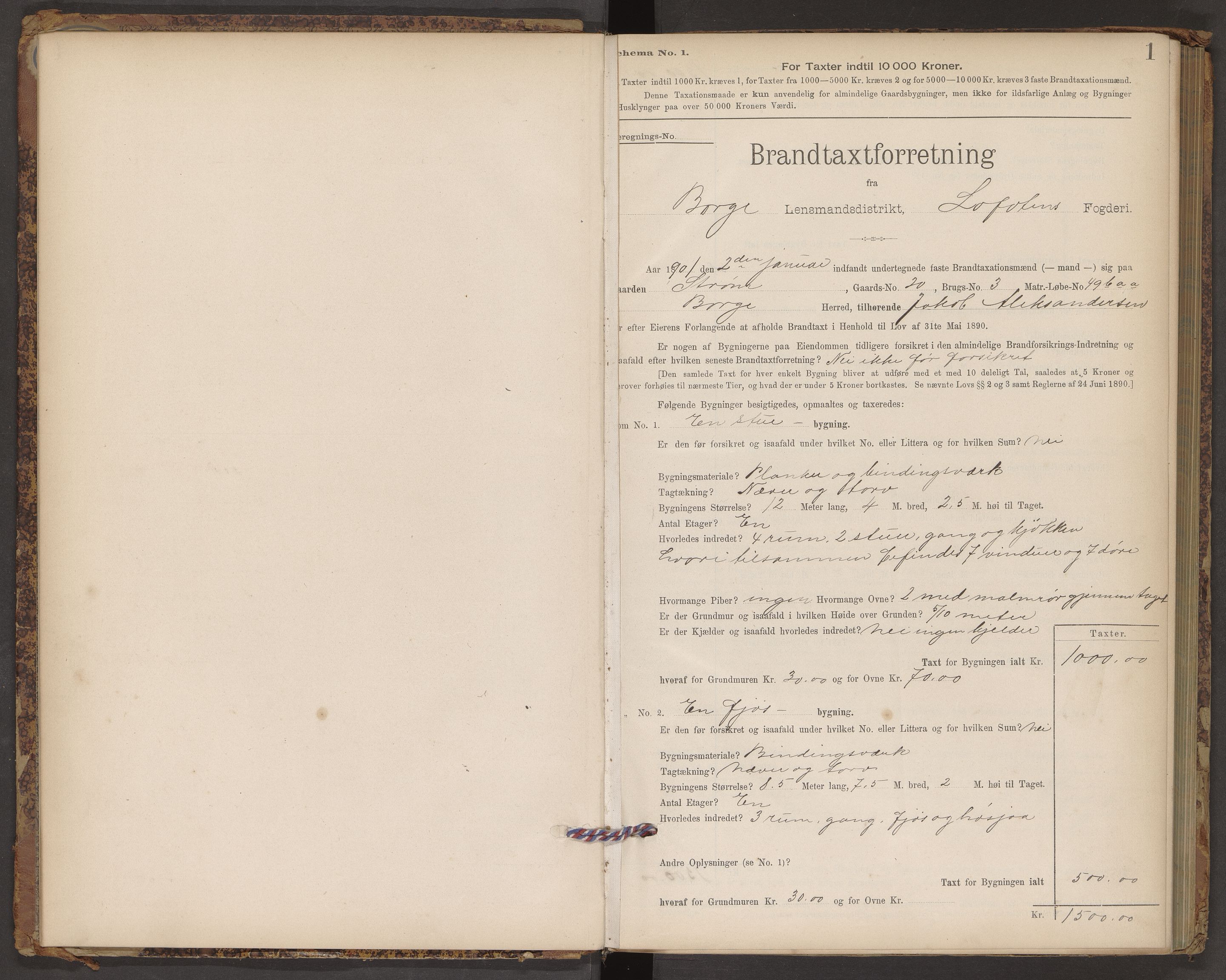 Norges Brannkasse Borge, AV/SAT-A-5600/BT/L0002: Branntakstprotokoll med skjema, 1901-1910