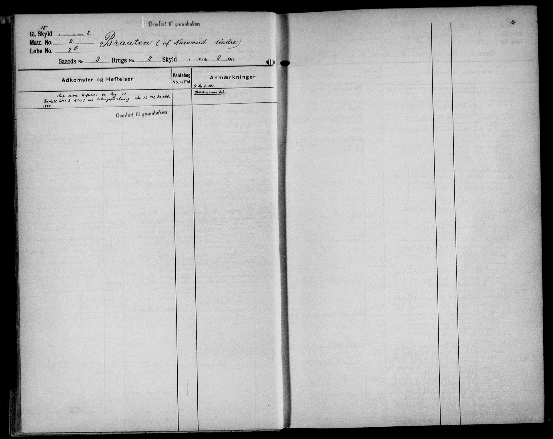 Eiker, Modum og Sigdal sorenskriveri, AV/SAKO-A-123/G/Gb/Gbf/L0001: Panteregister nr. VI 1, s. 15-16