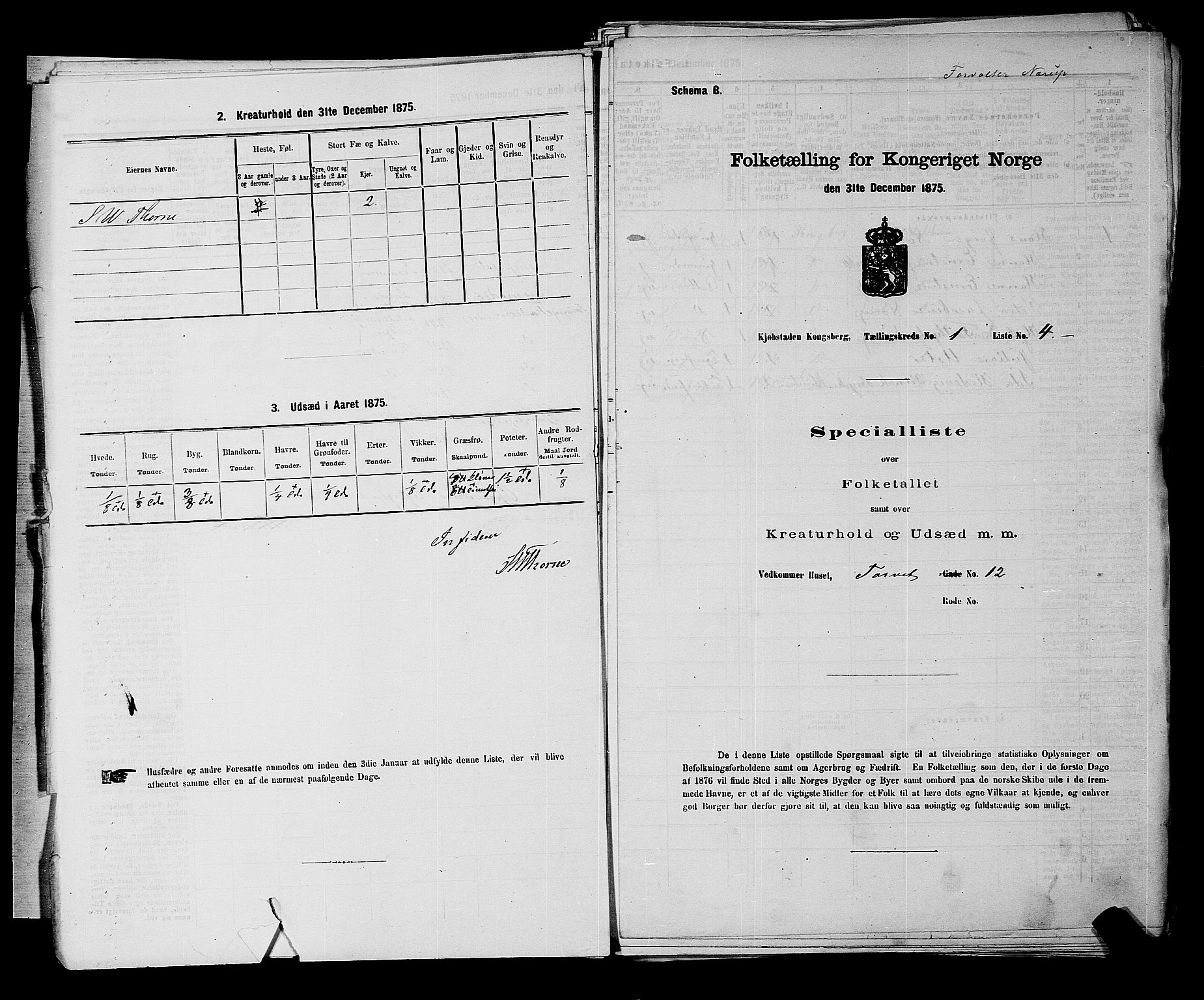 SAKO, Folketelling 1875 for 0604B Kongsberg prestegjeld, Kongsberg kjøpstad, 1875, s. 44