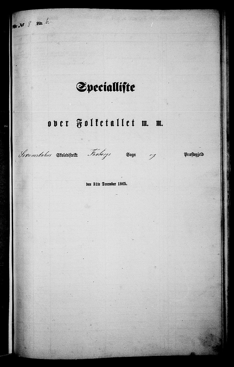 RA, Folketelling 1865 for 0524L Fåberg prestegjeld, Fåberg sokn og Lillehammer landsokn, 1865, s. 223