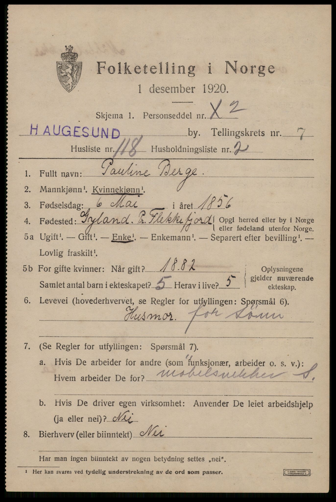 SAST, Folketelling 1920 for 1106 Haugesund kjøpstad, 1920, s. 27171