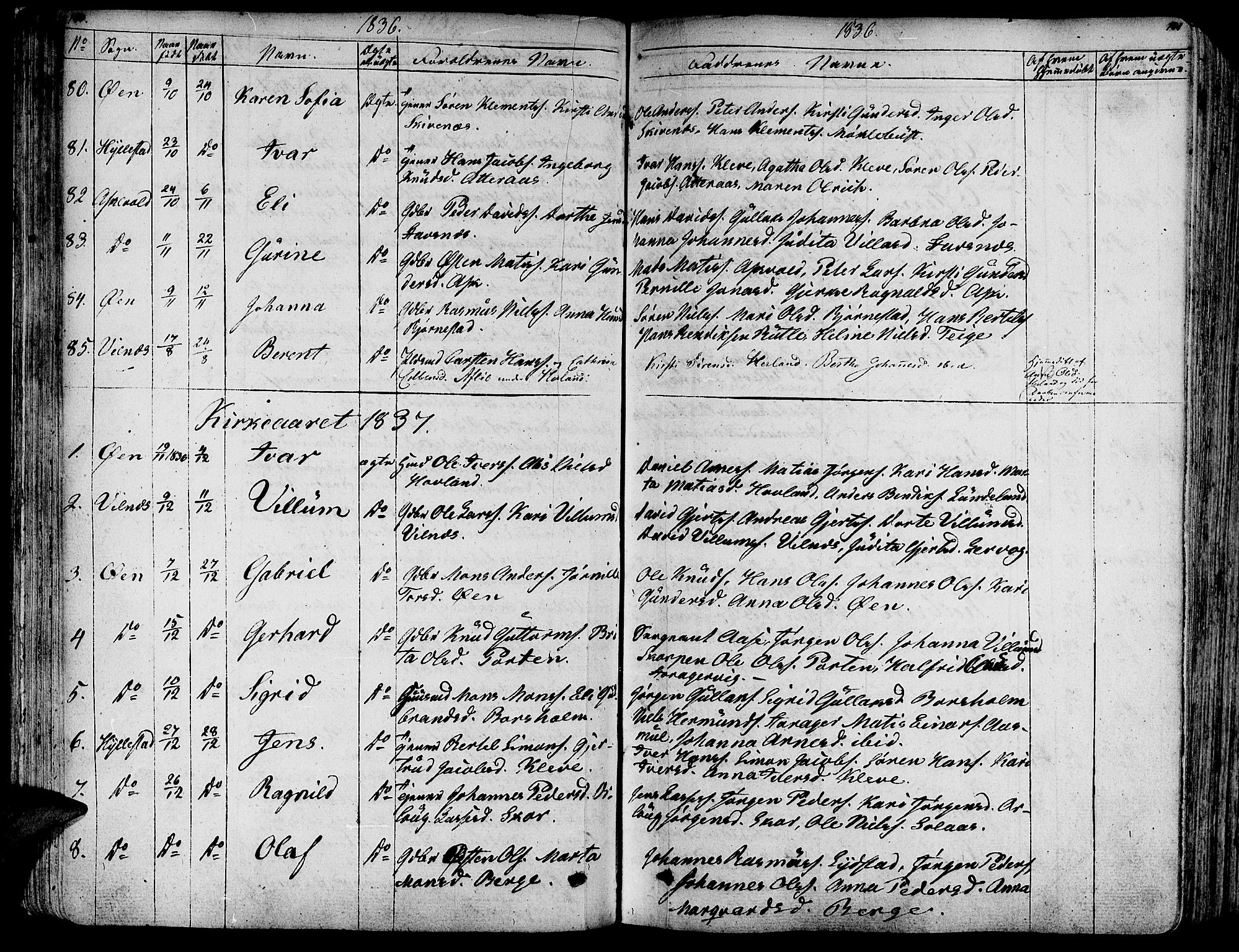 Askvoll sokneprestembete, AV/SAB-A-79501/H/Haa/Haaa/L0010: Ministerialbok nr. A 10, 1821-1844, s. 150-151