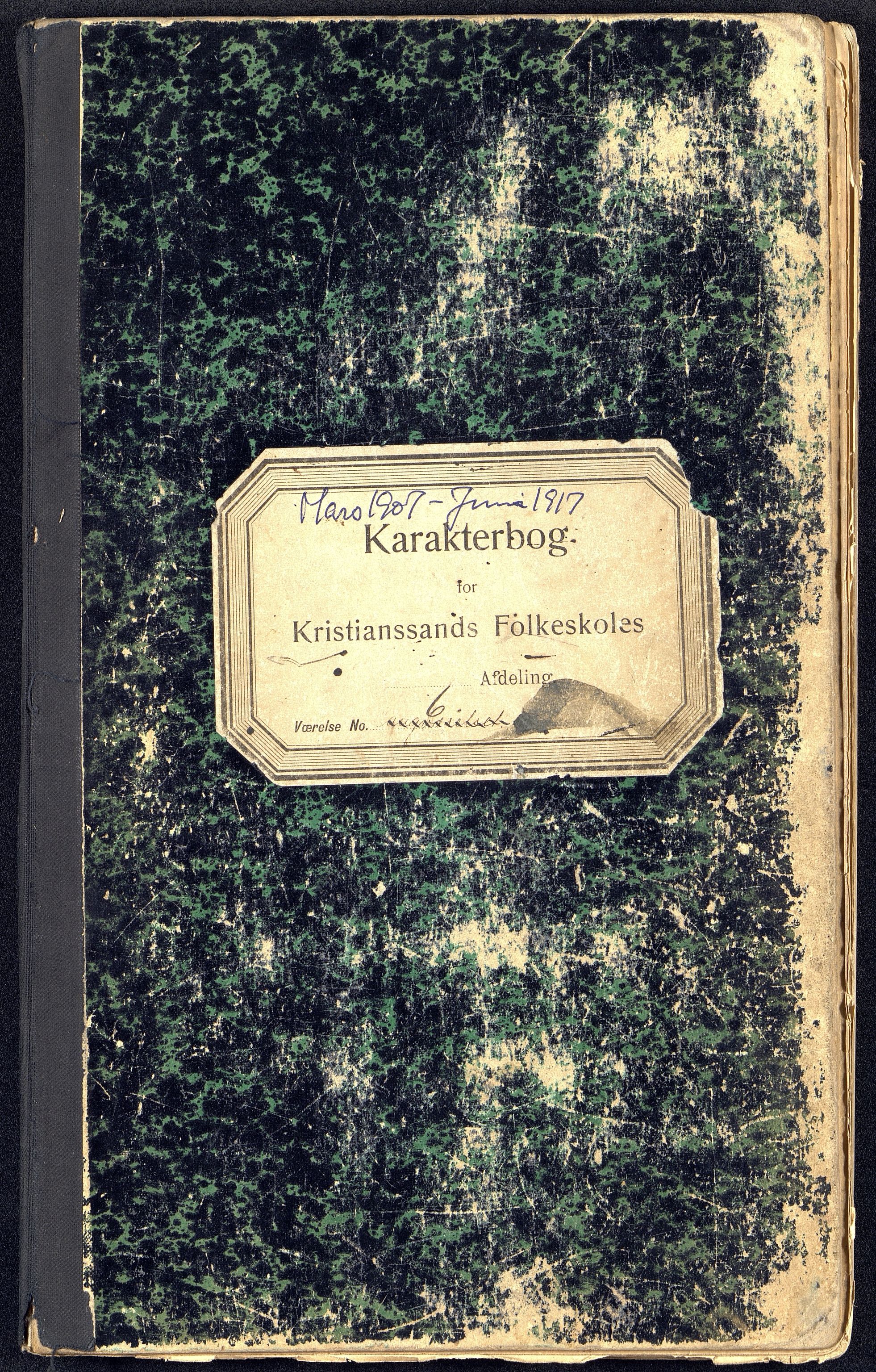 Kristiansand By - Kongensgate Skole, ARKSOR/1001KG560/G/Gb/L0005/0004: Karakterprotokoller / Karakterprotokoll, 1907-1917