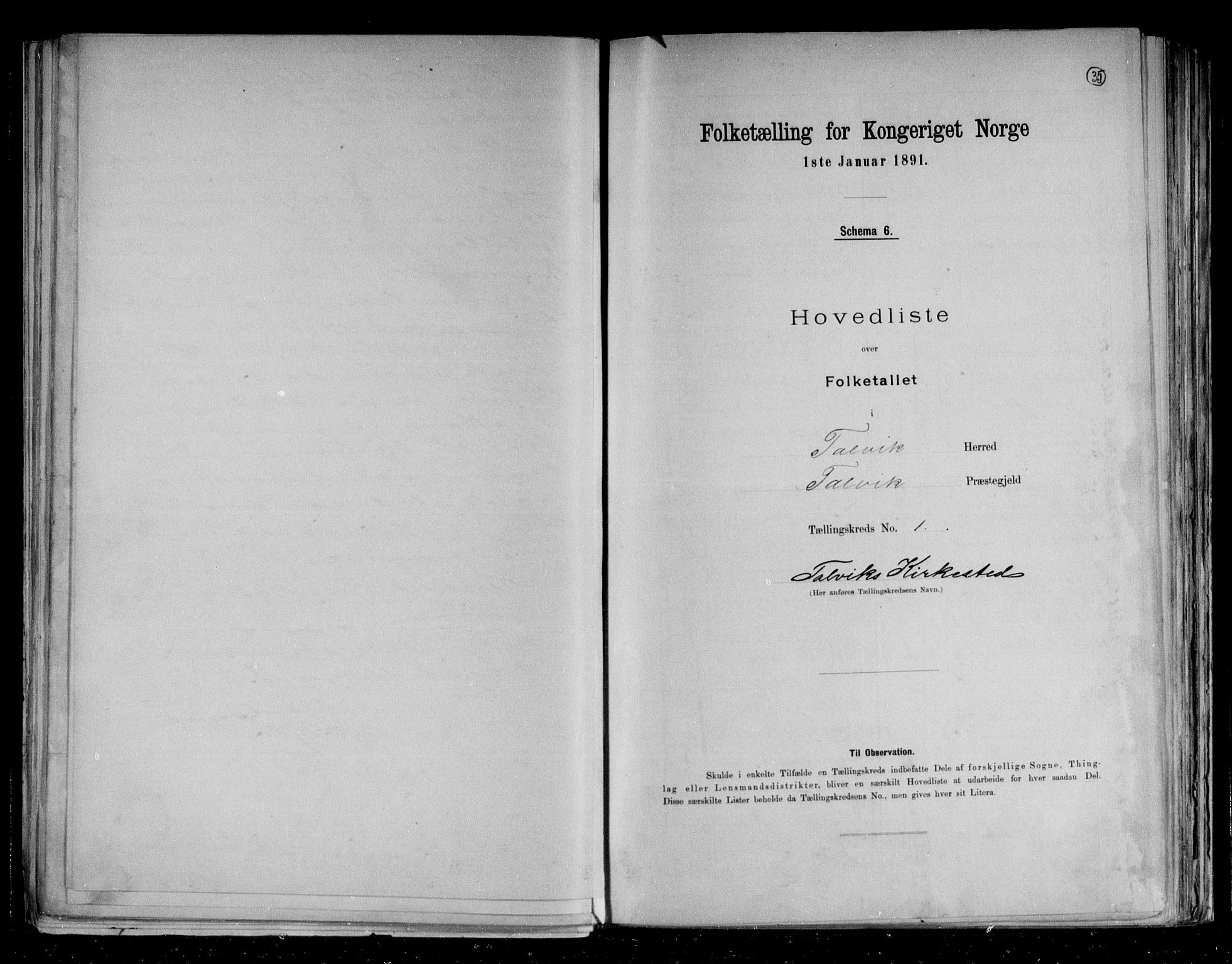 RA, Folketelling 1891 for 2013 Talvik herred, 1891, s. 8