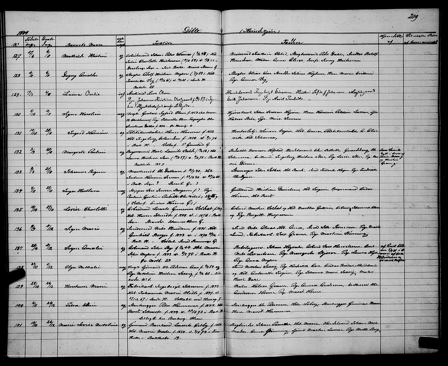 Ministerialprotokoller, klokkerbøker og fødselsregistre - Sør-Trøndelag, SAT/A-1456/604/L0220: Klokkerbok nr. 604C03, 1870-1885, s. 209