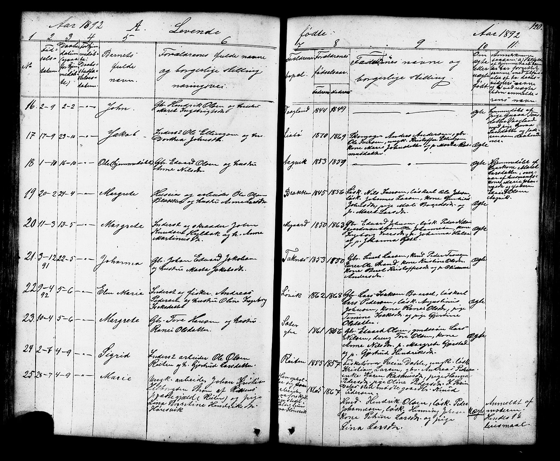 Ministerialprotokoller, klokkerbøker og fødselsregistre - Møre og Romsdal, AV/SAT-A-1454/576/L0890: Klokkerbok nr. 576C01, 1837-1908, s. 120