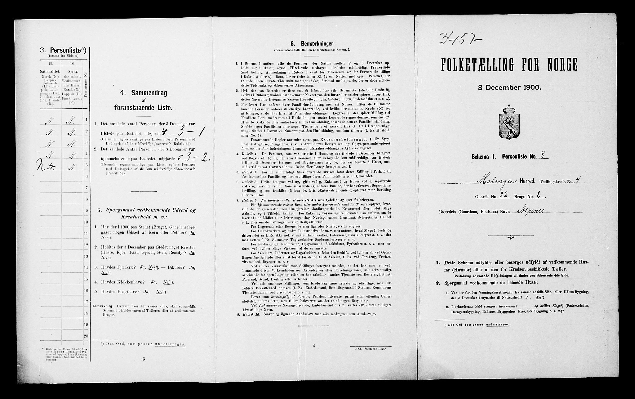 SATØ, Folketelling 1900 for 1932 Malangen herred, 1900, s. 223