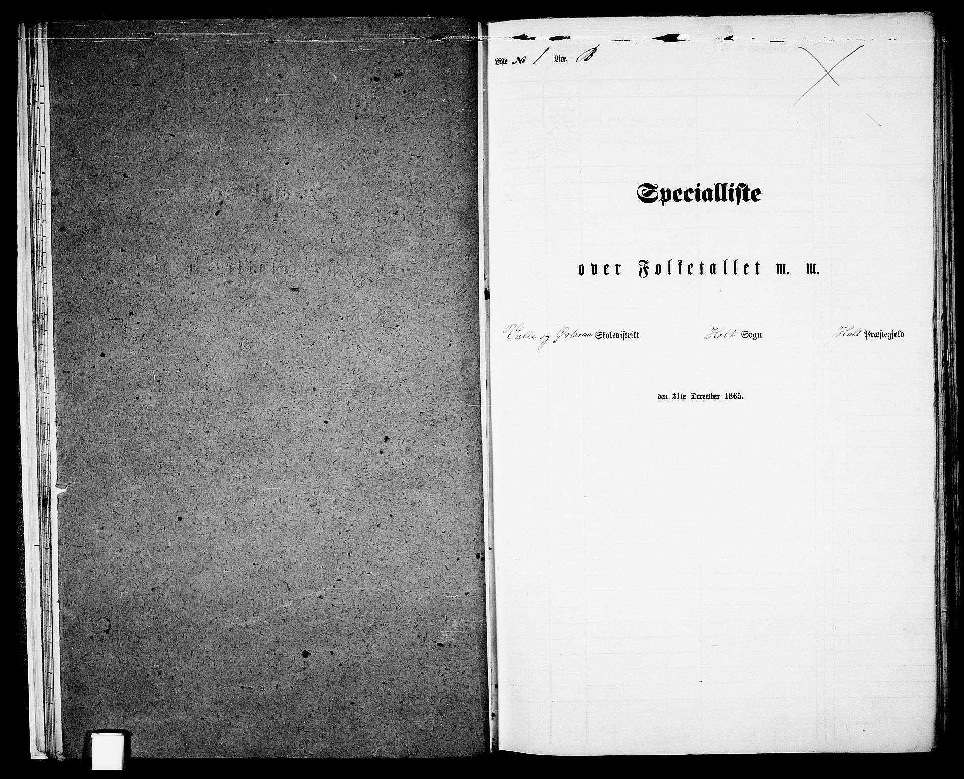 RA, Folketelling 1865 for 0914L Holt prestegjeld, Holt sokn, 1865, s. 25