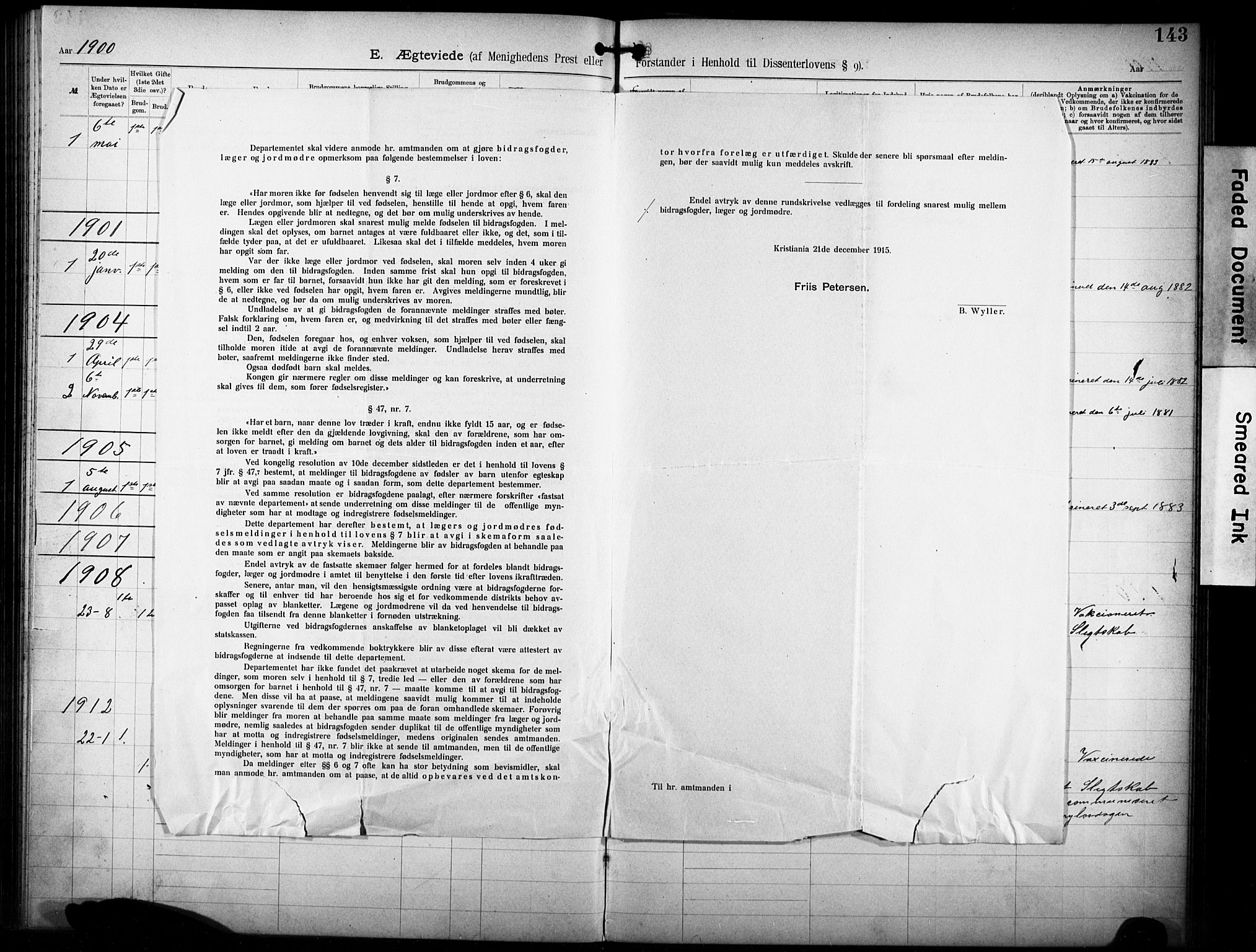 Den katolsk-apostoliske menighet i Larvik, SAKO/P-953/F/Fa/L0001: Dissenterprotokoll nr. 1, 1892-1933, s. 143