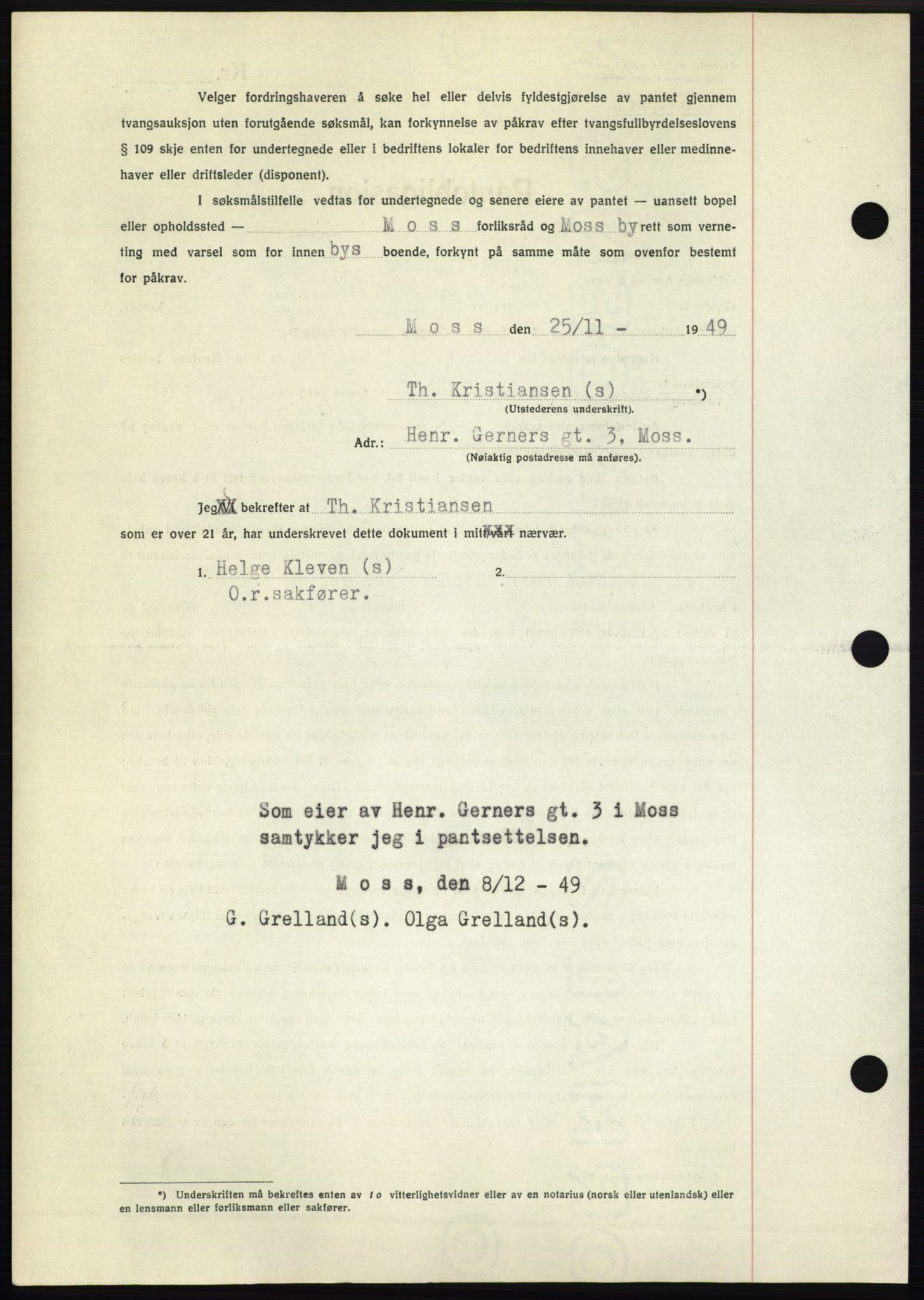 Moss sorenskriveri, SAO/A-10168: Pantebok nr. B23, 1949-1950, Dagboknr: 4147/1949