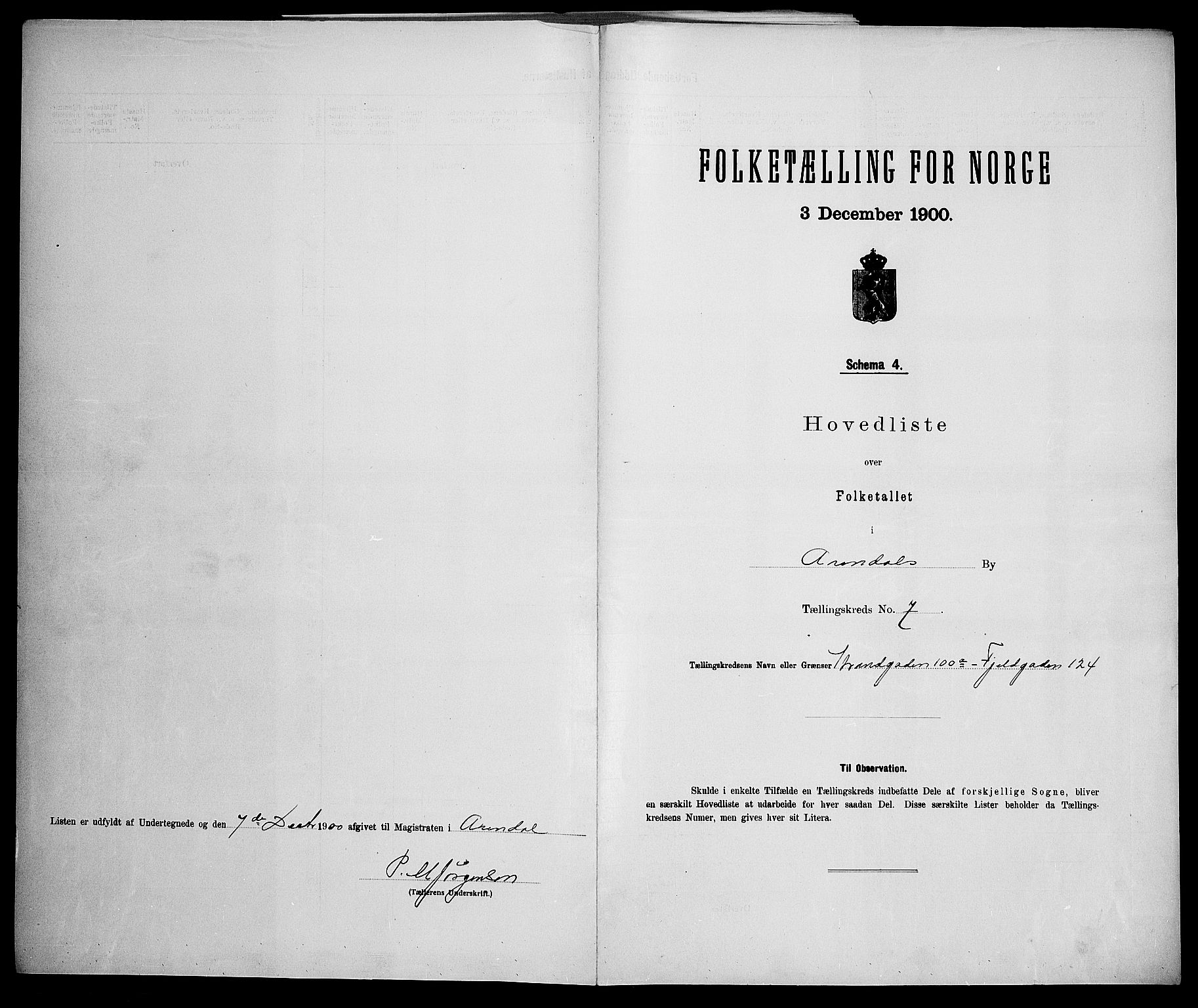 SAK, Folketelling 1900 for 0903 Arendal kjøpstad, 1900, s. 39