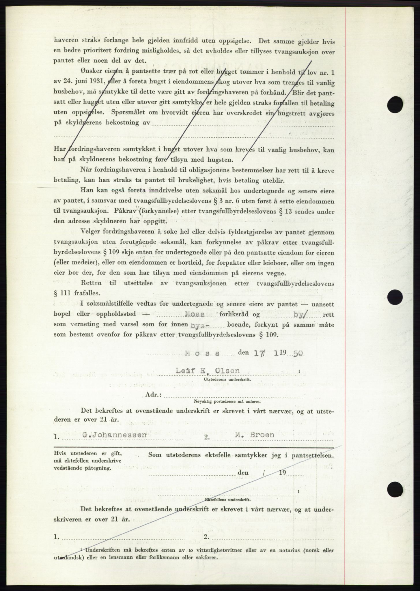 Moss sorenskriveri, SAO/A-10168: Pantebok nr. B23, 1949-1950, Dagboknr: 152/1950