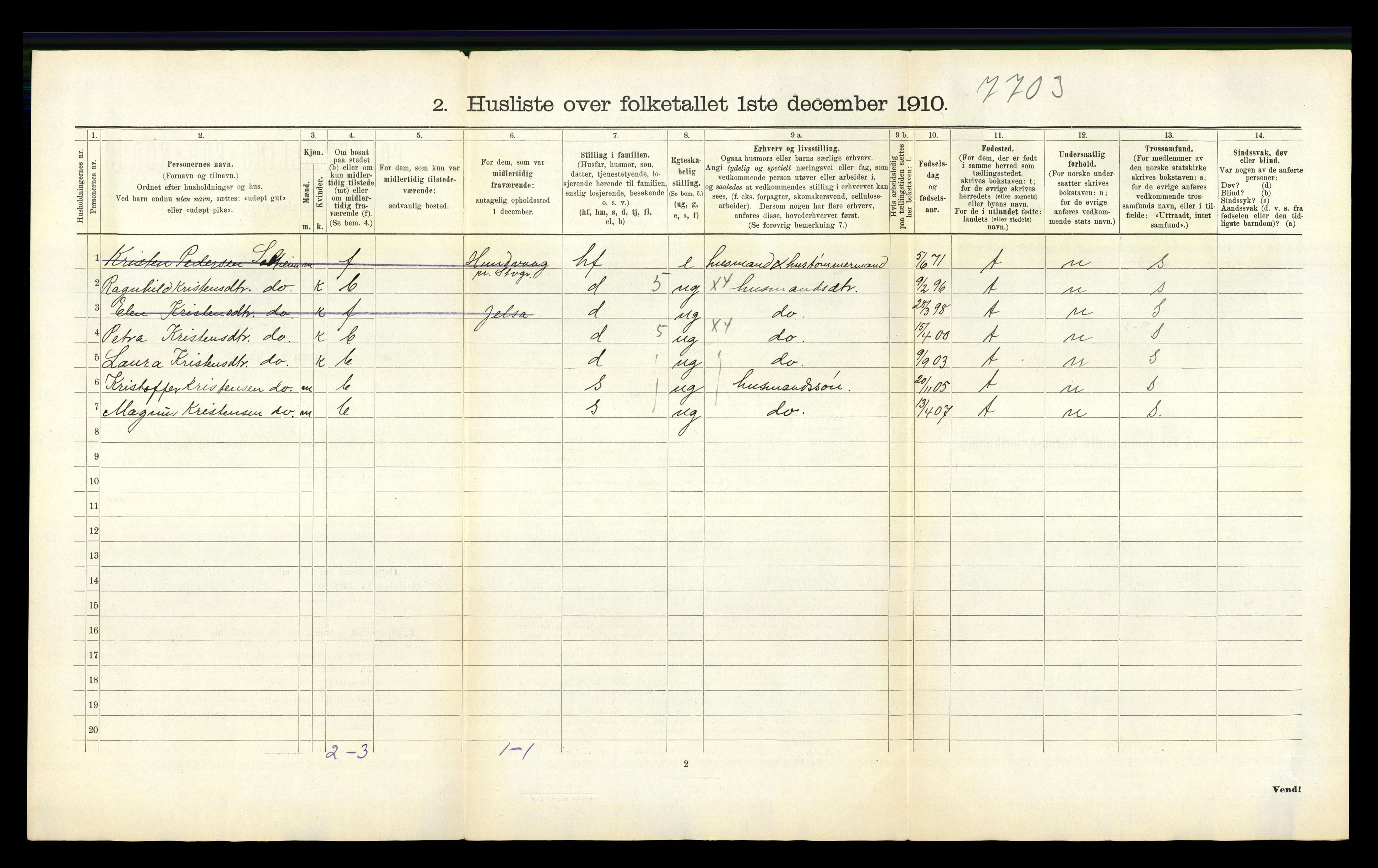 RA, Folketelling 1910 for 1138 Jelsa herred, 1910, s. 50