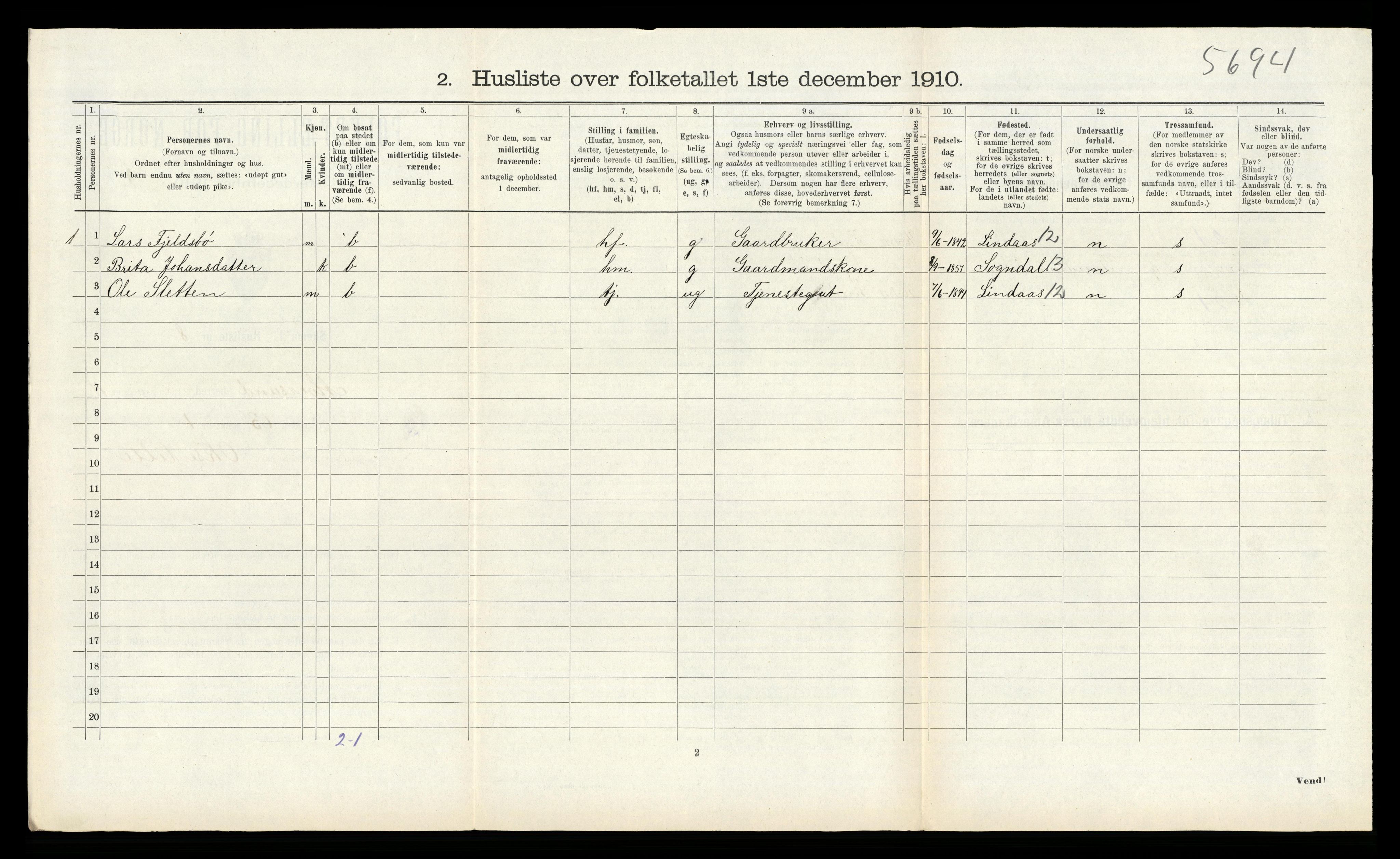 RA, Folketelling 1910 for 1257 Alversund herred, 1910, s. 841