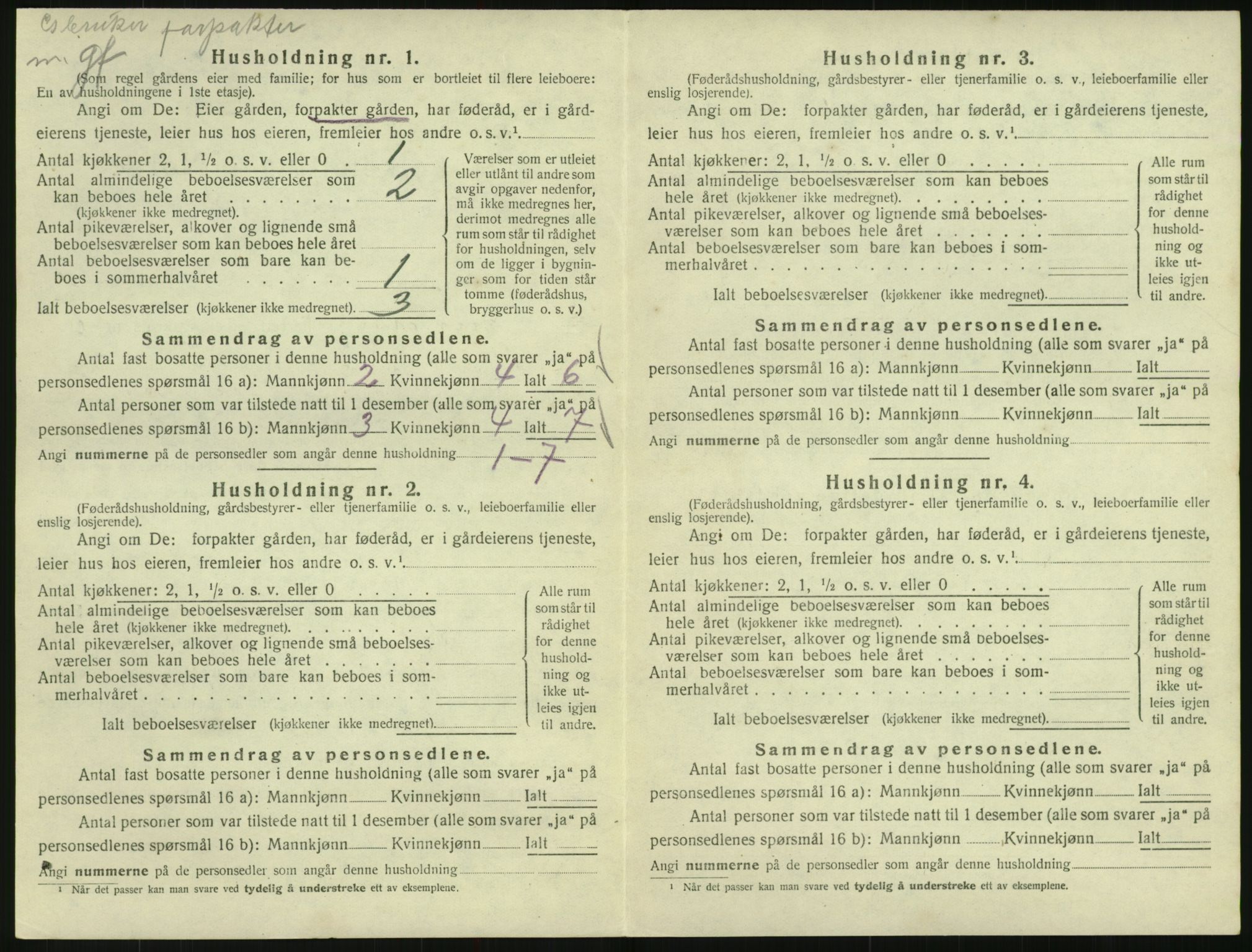 SAK, Folketelling 1920 for 0934 Vegusdal herred, 1920, s. 250