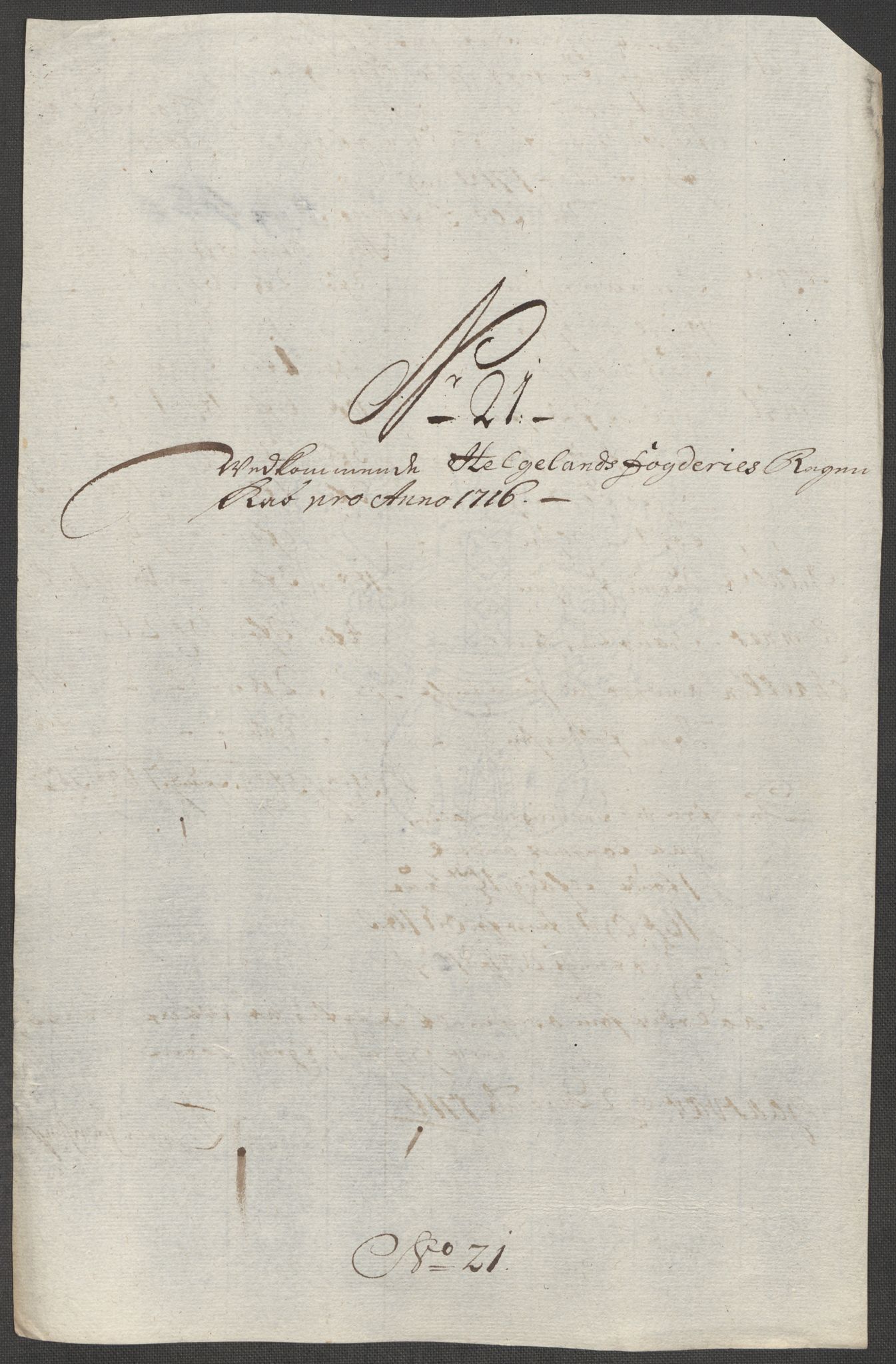 Rentekammeret inntil 1814, Reviderte regnskaper, Fogderegnskap, AV/RA-EA-4092/R65/L4514: Fogderegnskap Helgeland, 1716, s. 219