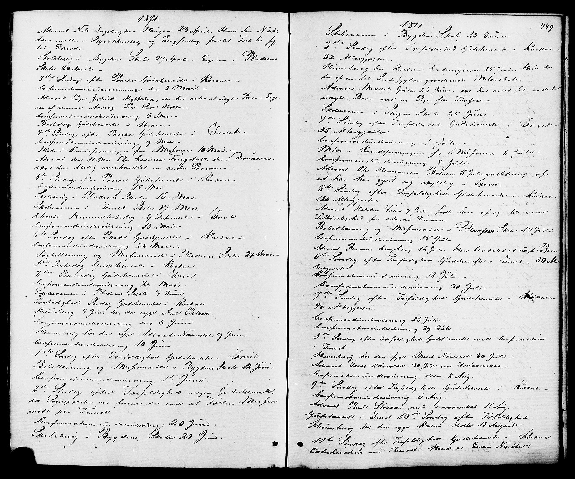 Kvikne prestekontor, AV/SAH-PREST-064/H/Ha/Haa/L0006: Ministerialbok nr. 6, 1863-1886, s. 449