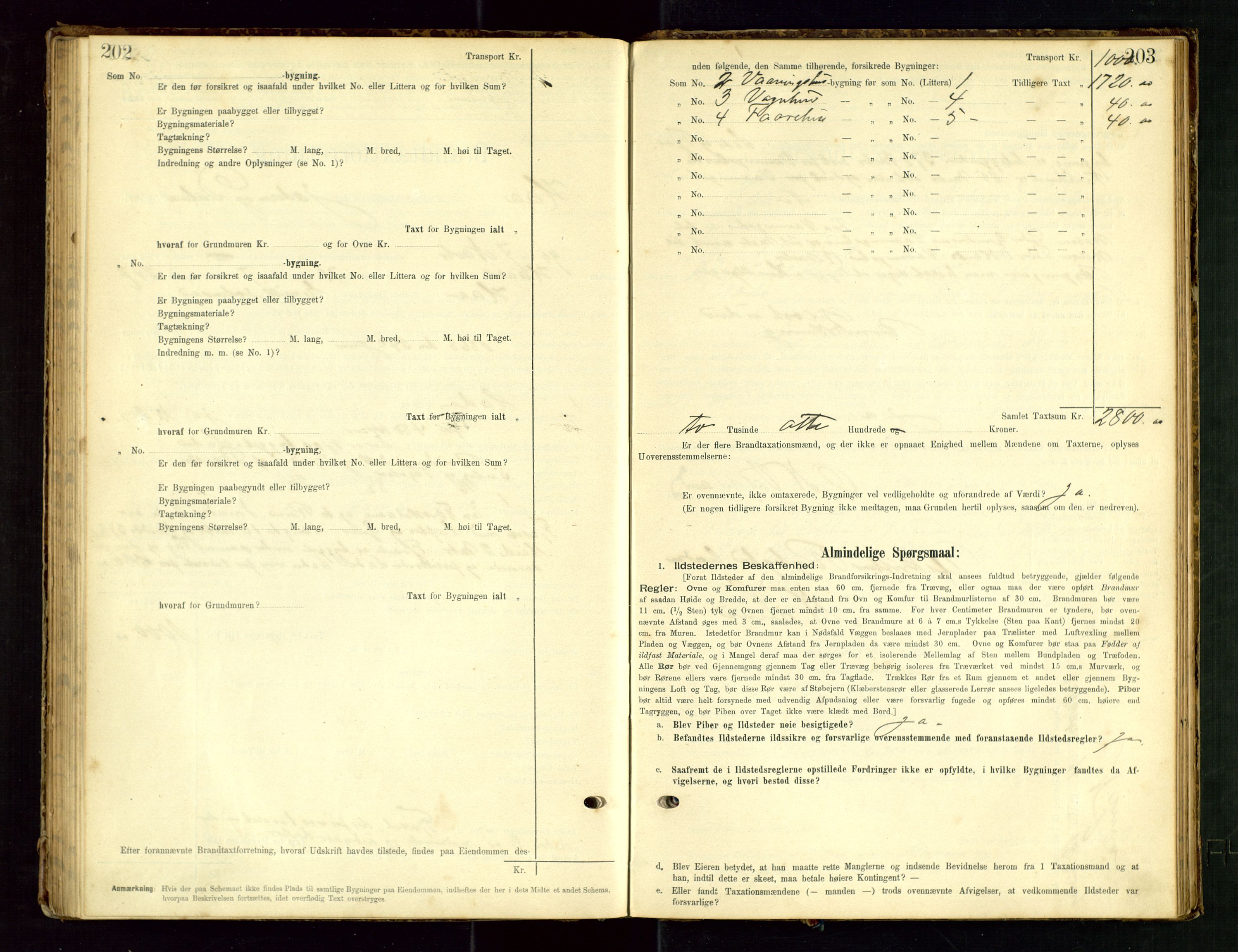 Hå lensmannskontor, SAST/A-100456/Goa/L0003: Takstprotokoll (skjema), 1895-1911, s. 202-203