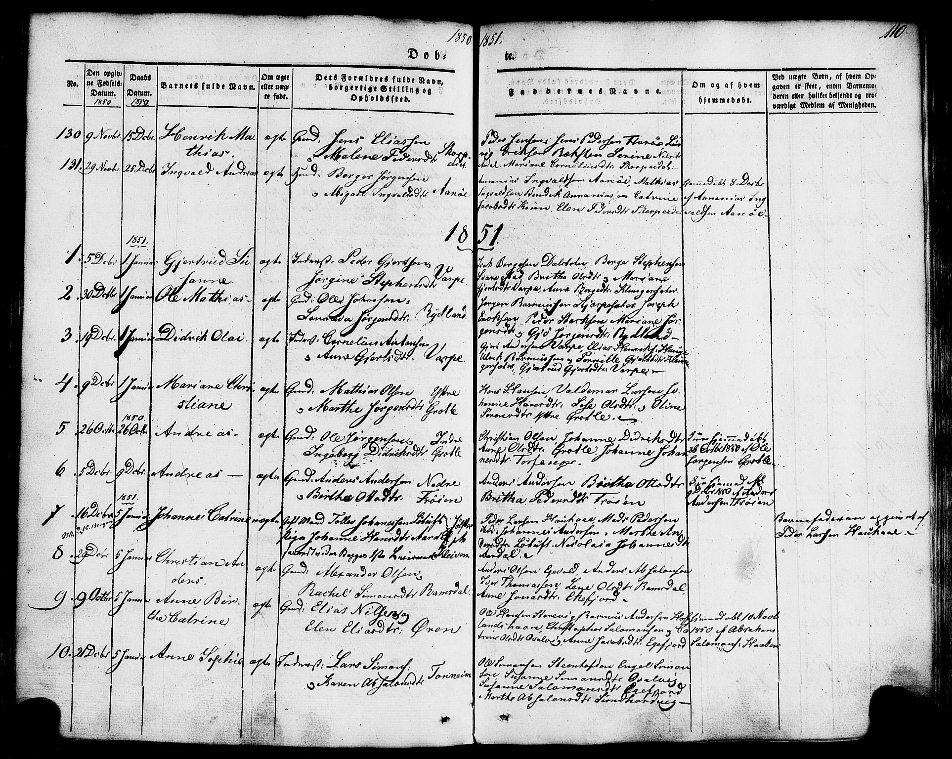 Kinn sokneprestembete, AV/SAB-A-80801/H/Haa/Haaa/L0005: Ministerialbok nr. A 5, 1841-1857, s. 110